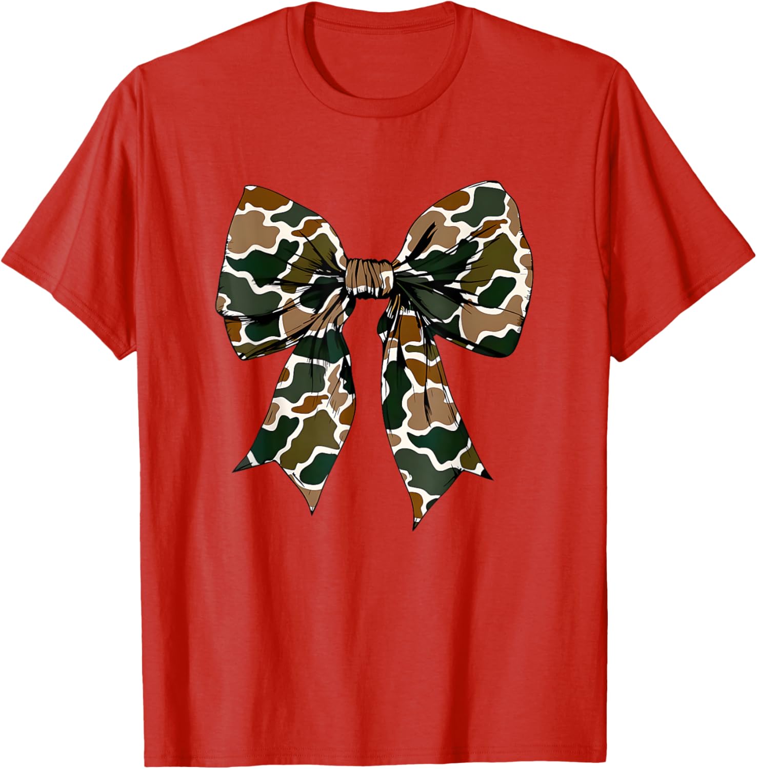 Camo Bow Coquette Duck Hunting T-Shirt for Stylish Outdoor Enthusiasts - 15
