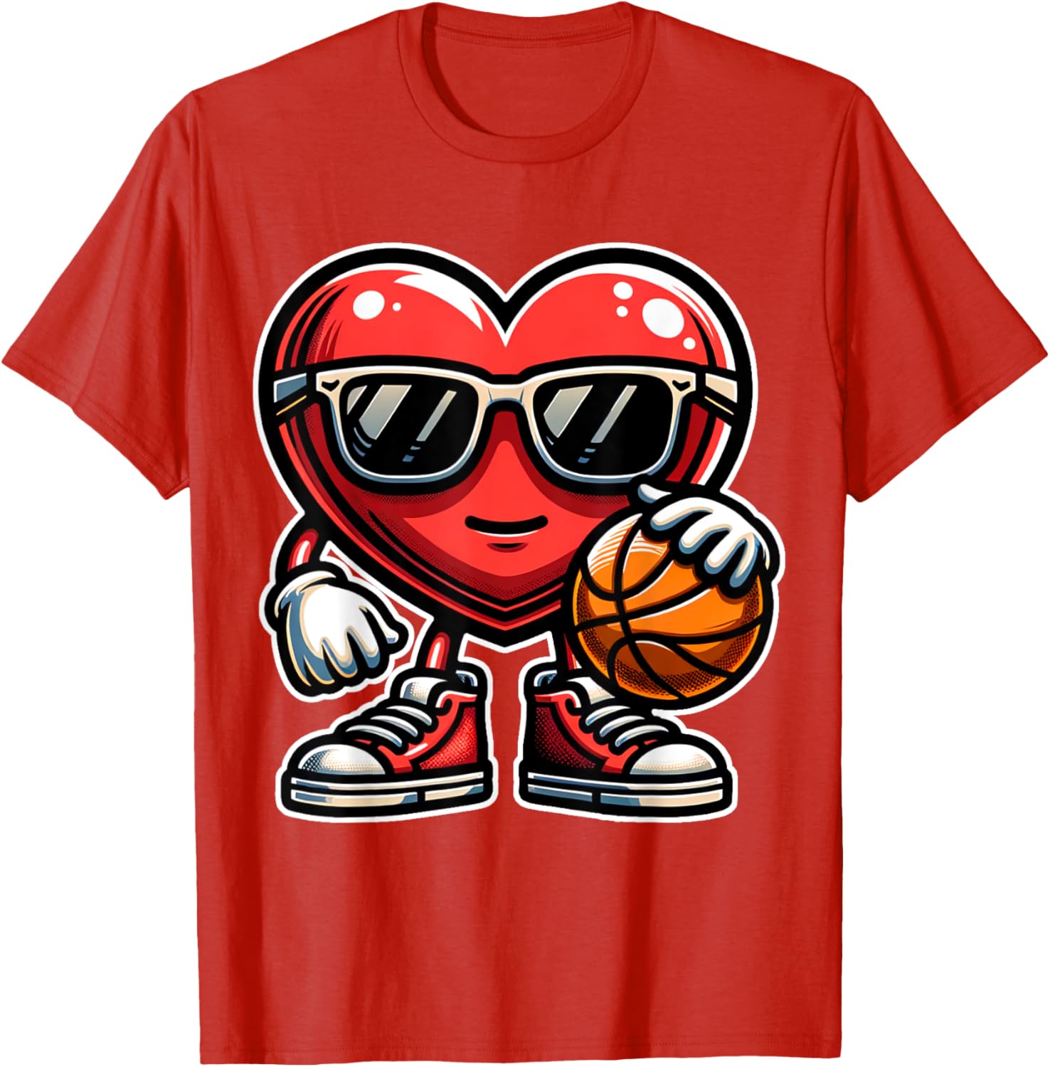 Funny Valentine's Day Basketball T-Shirt for Boys - Perfect Gift Idea - 1