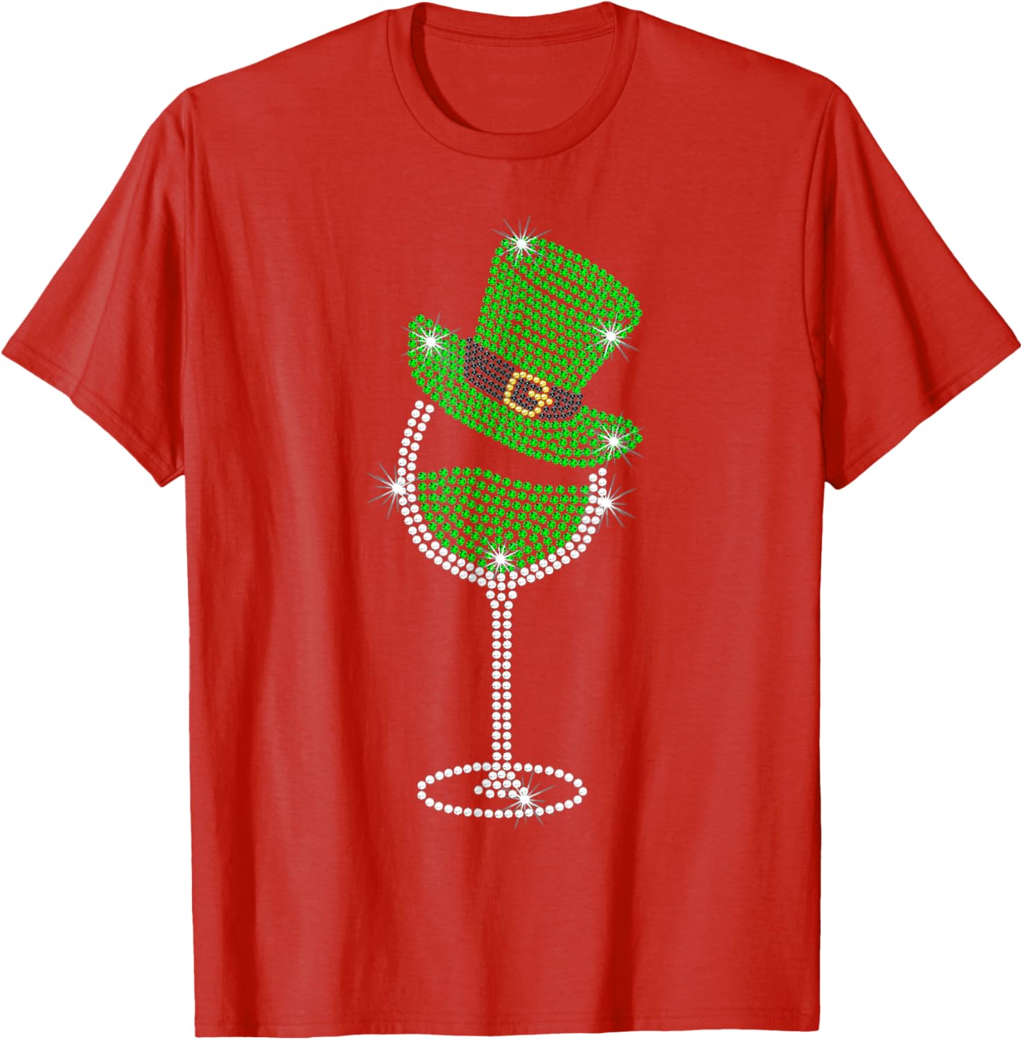 St Patrick's Day Shamrock Wine T-Shirt for Men and Women Celebrate in Style - 17