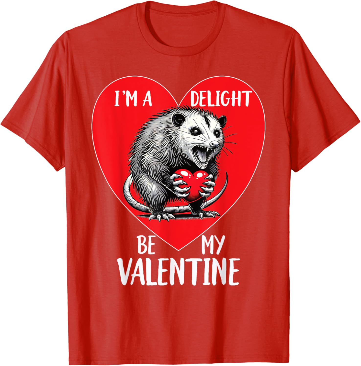 Funny Sarcastic Opossum Be My Valentine T-Shirt for Animal Lovers - 13