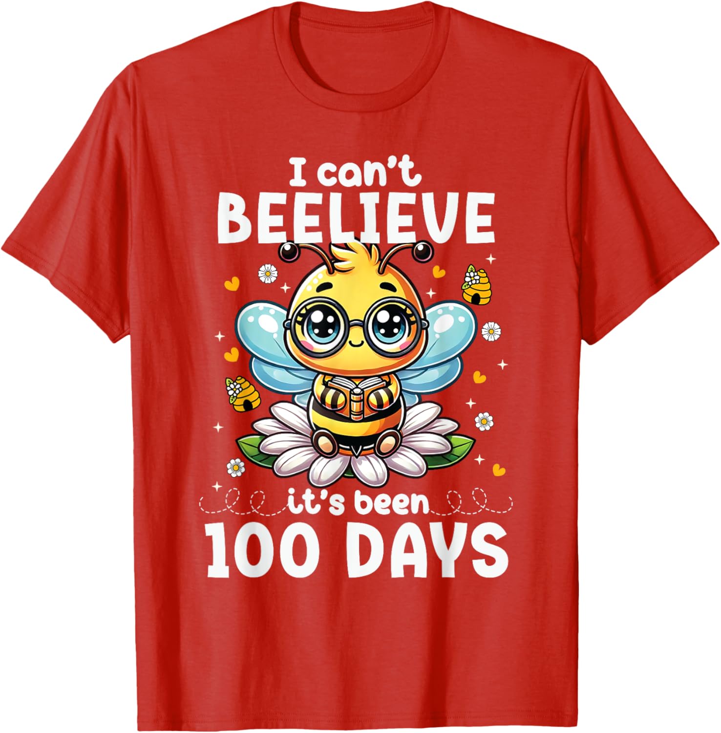 Fun 100 Days of School Bee T-Shirt for Kids and Teachers - 15