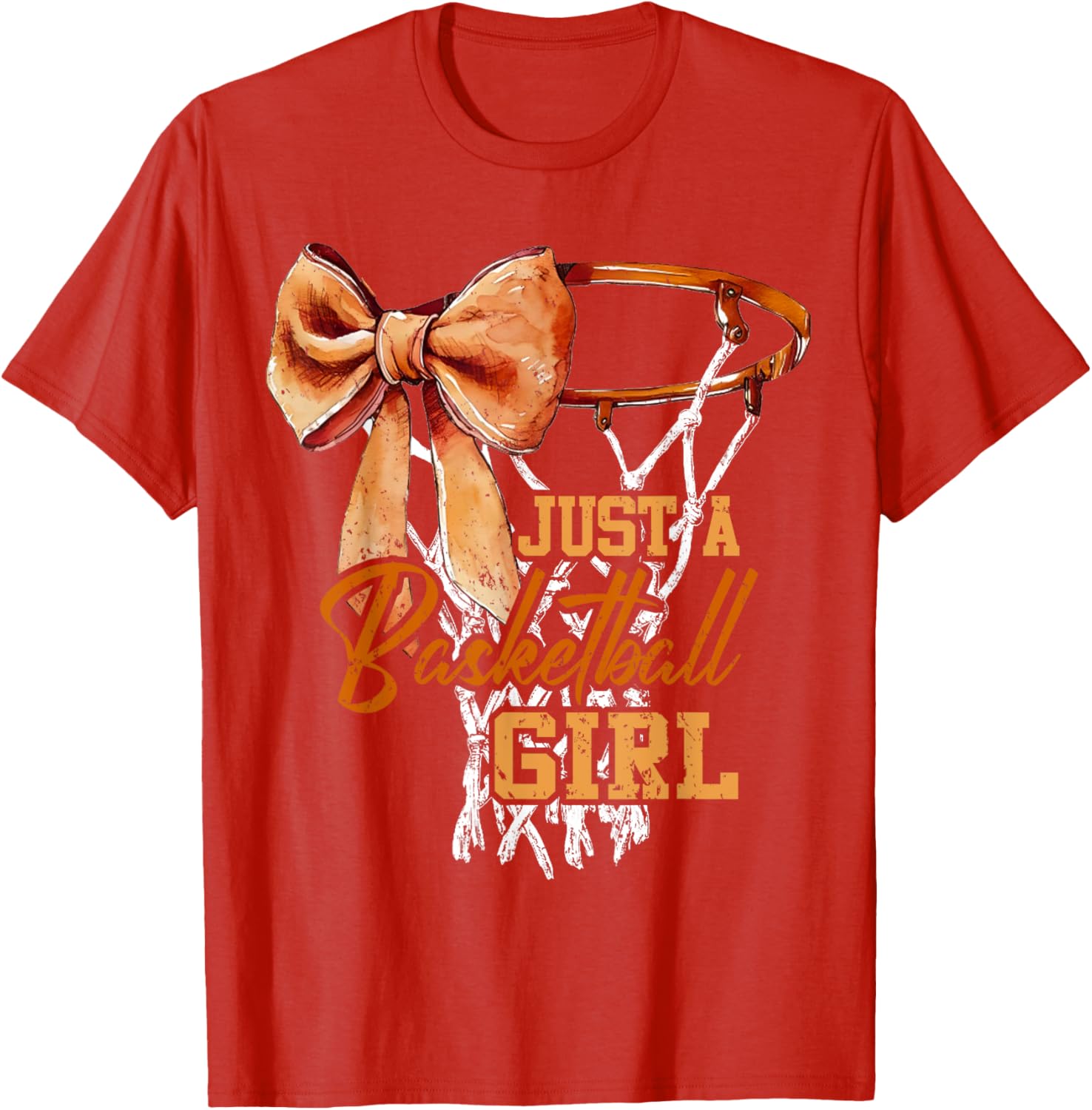 Just A Basketball Girl Cute Bow T-Shirt for Trendy Young Athletes - 21