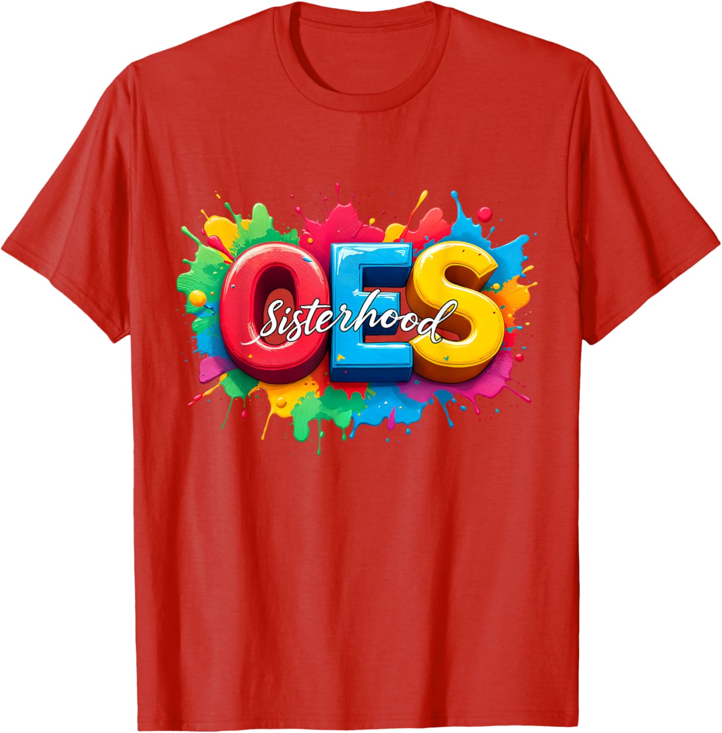 Colorful OES Sisterhood Watercolor T-Shirt for Eastern Star Fans - 13