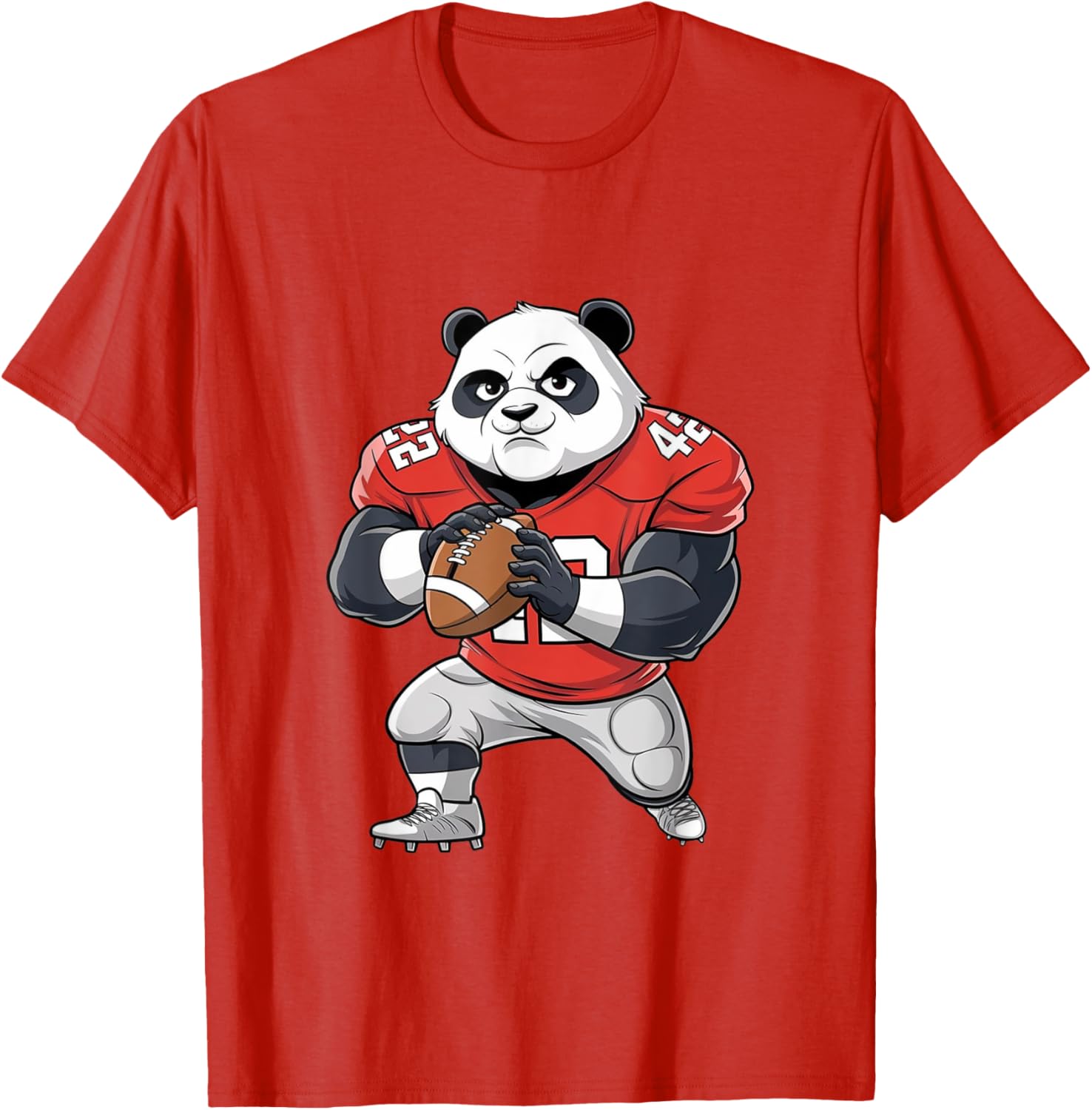 Cute Panda Plays Football T-Shirt for Kids and Sports Fans - 5