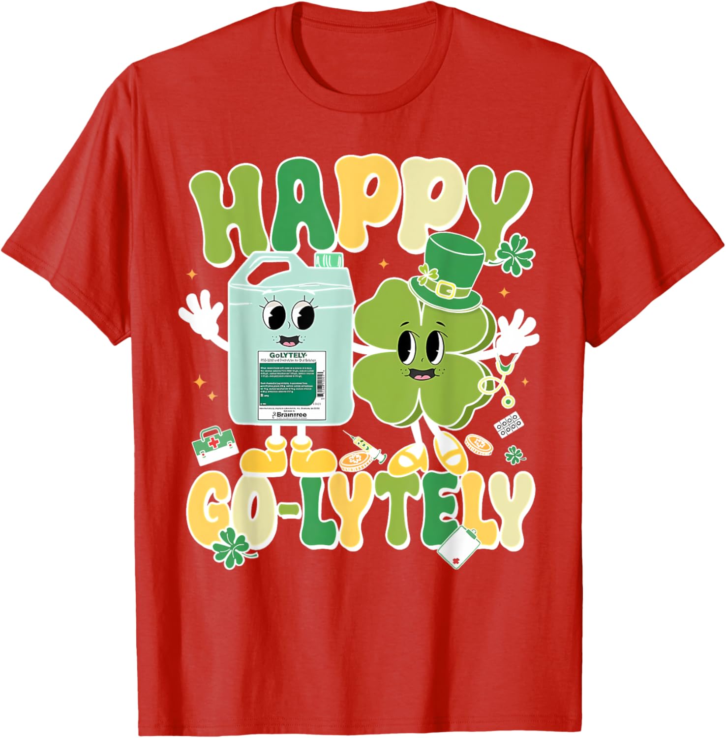 Happy Go-Lytely St Patrick's Day GI Nursing Humor T-Shirt for Fun Nurses - 4