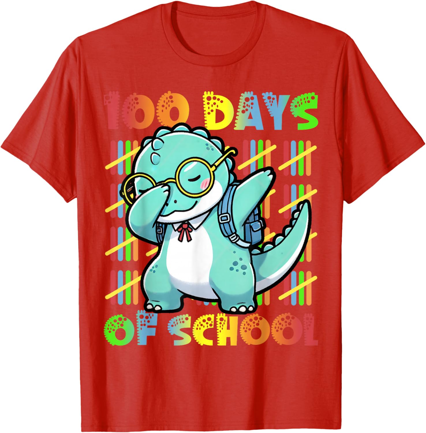 Dabbing Dinosaur 100 Days of School Kids T-Shirt for Fun Celebrations - 2