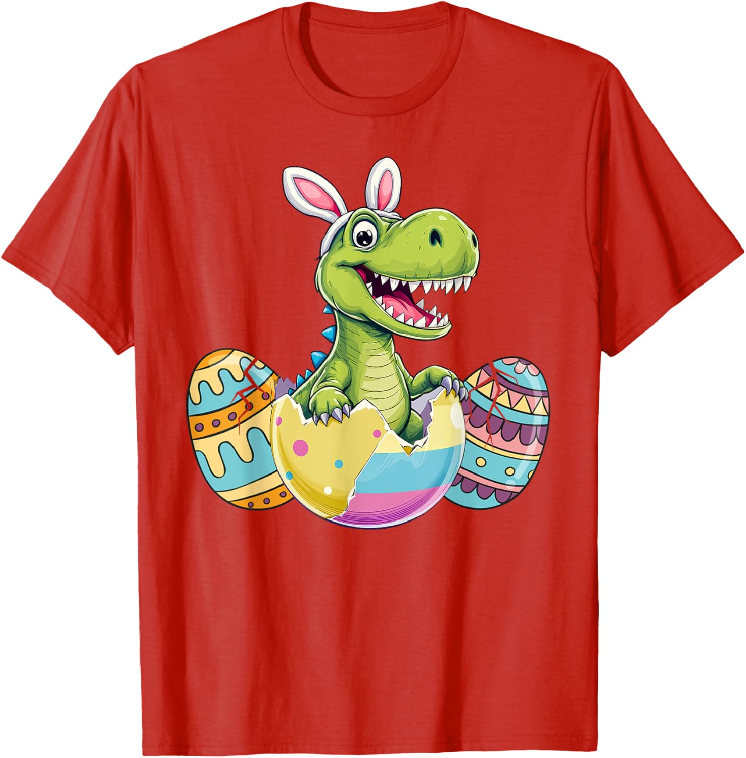 Happy Easter Dinosaur Bunny Ears T Rex Kids T-Shirt for Boys - 11