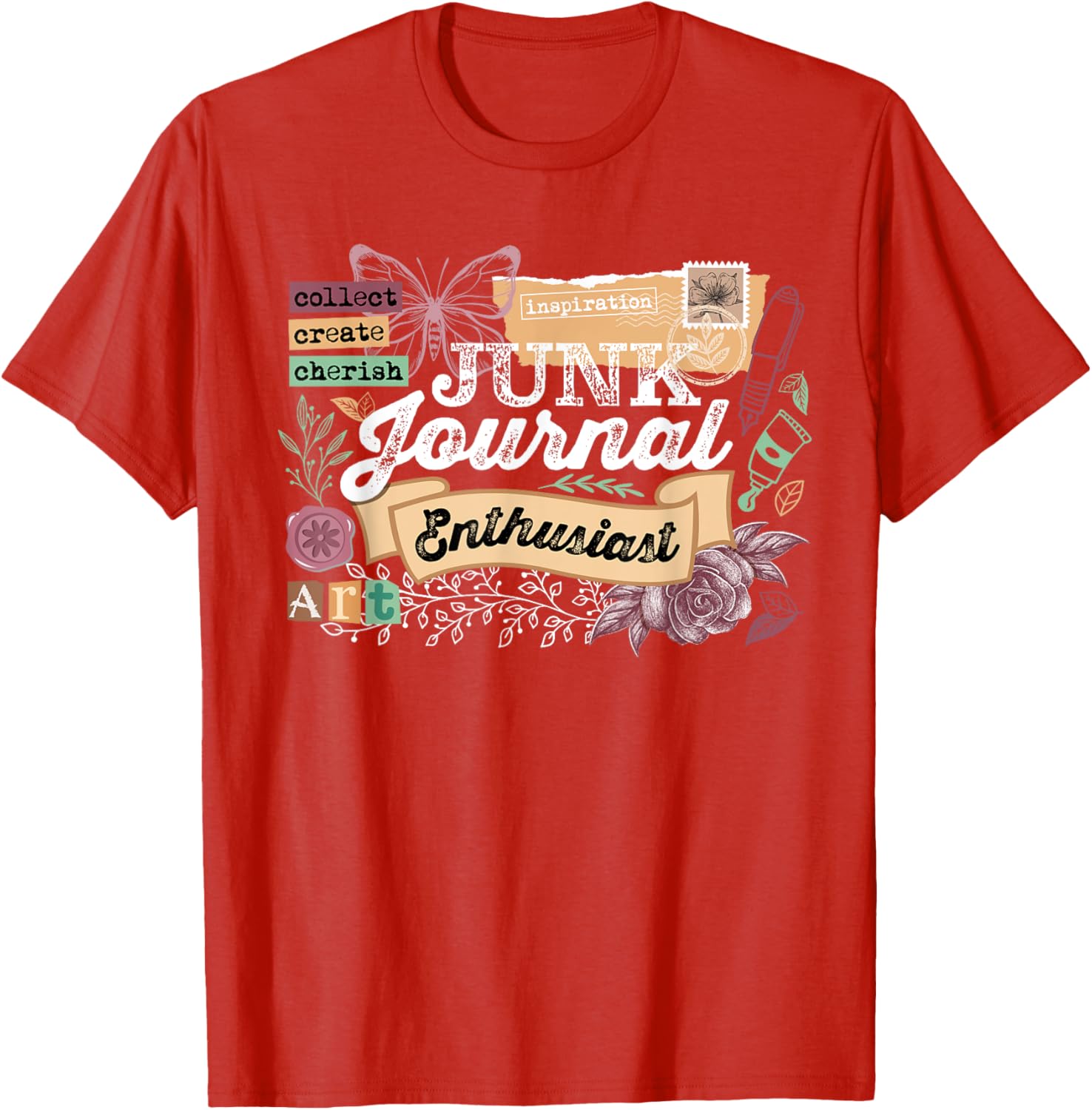 Vintage Scrapbooking T-Shirt for Junk Journal Enthusiasts - Fun Design - 5