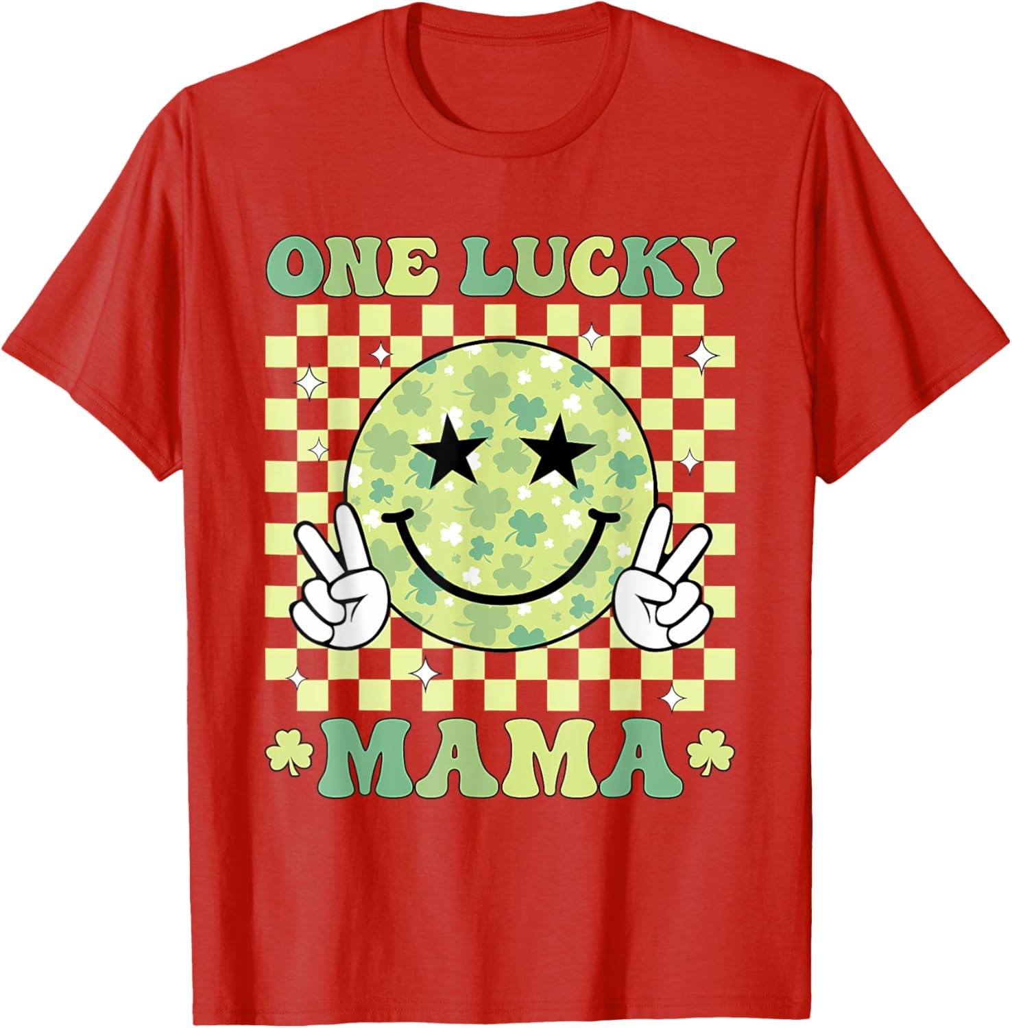 One Lucky Mama St Patricks Day 2025 Retro T-Shirt for Moms - 2