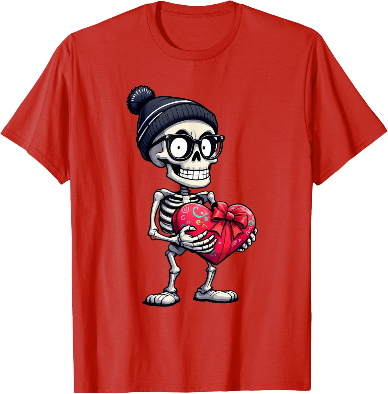 Funny Skeleton Heart Valentine's Day T-Shirt for Men and Women - 2