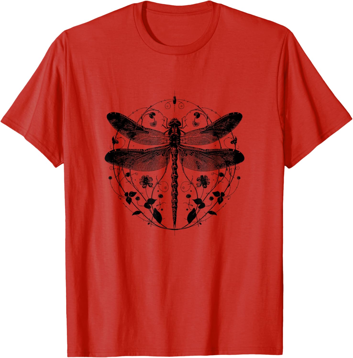 Cute Casual Summer Dragonfly Print T-Shirt for Stylish Comfort - 24
