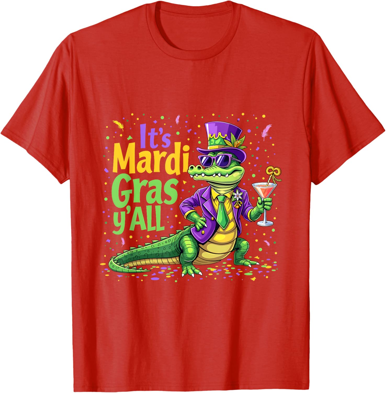 Funny Mardi Gras 2025 Alligator T-Shirt for Fun Festivities - 15