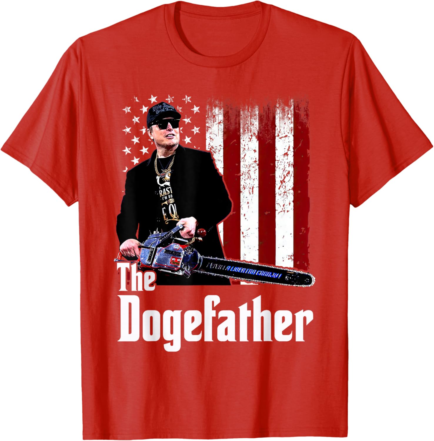 The Dogefather Chainsaw USA Flag T-Shirt for Men and Women - 7