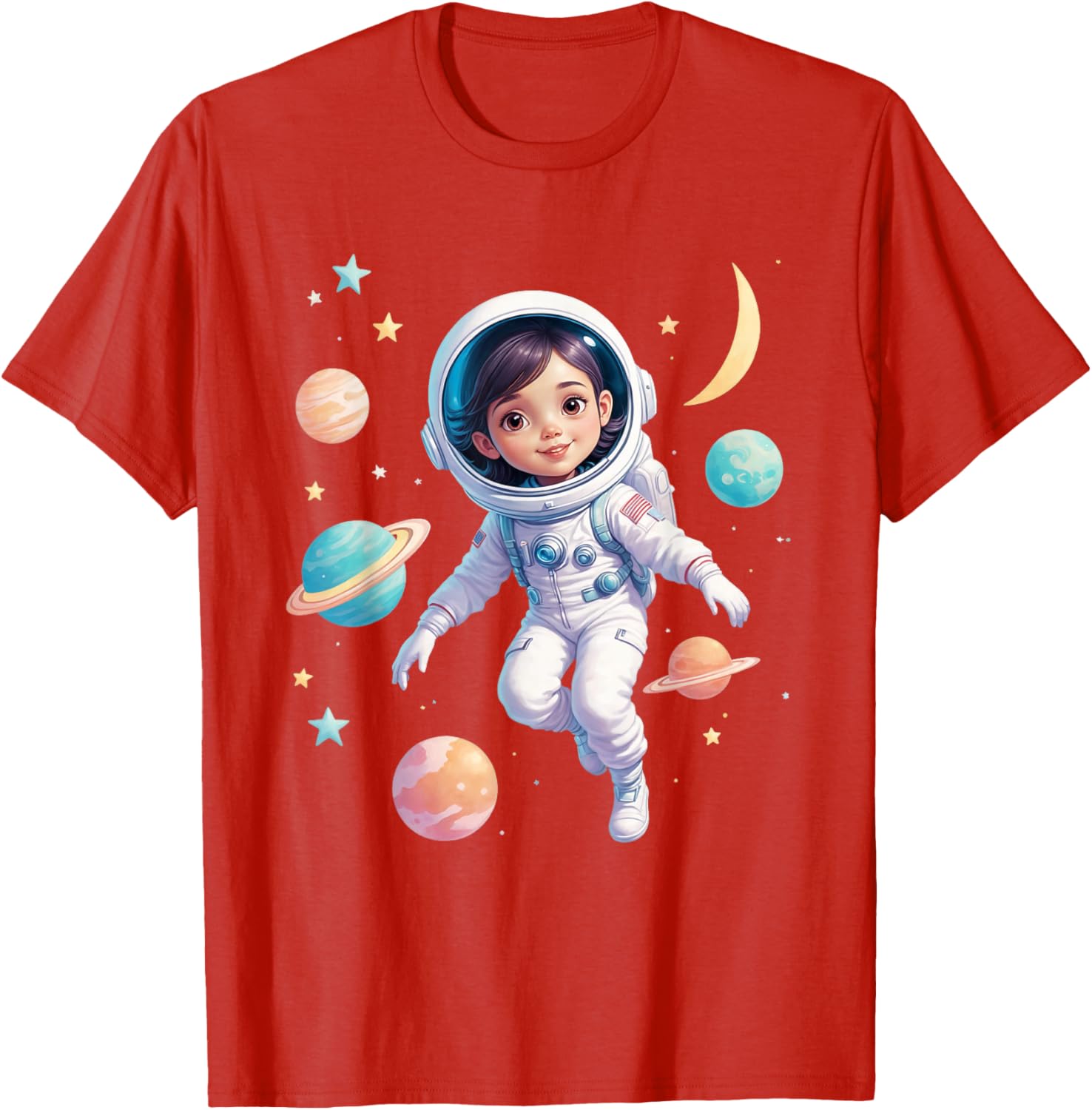 Cute Space Girl Astronaut T-Shirt for Cosmic Explorer Fans - 22