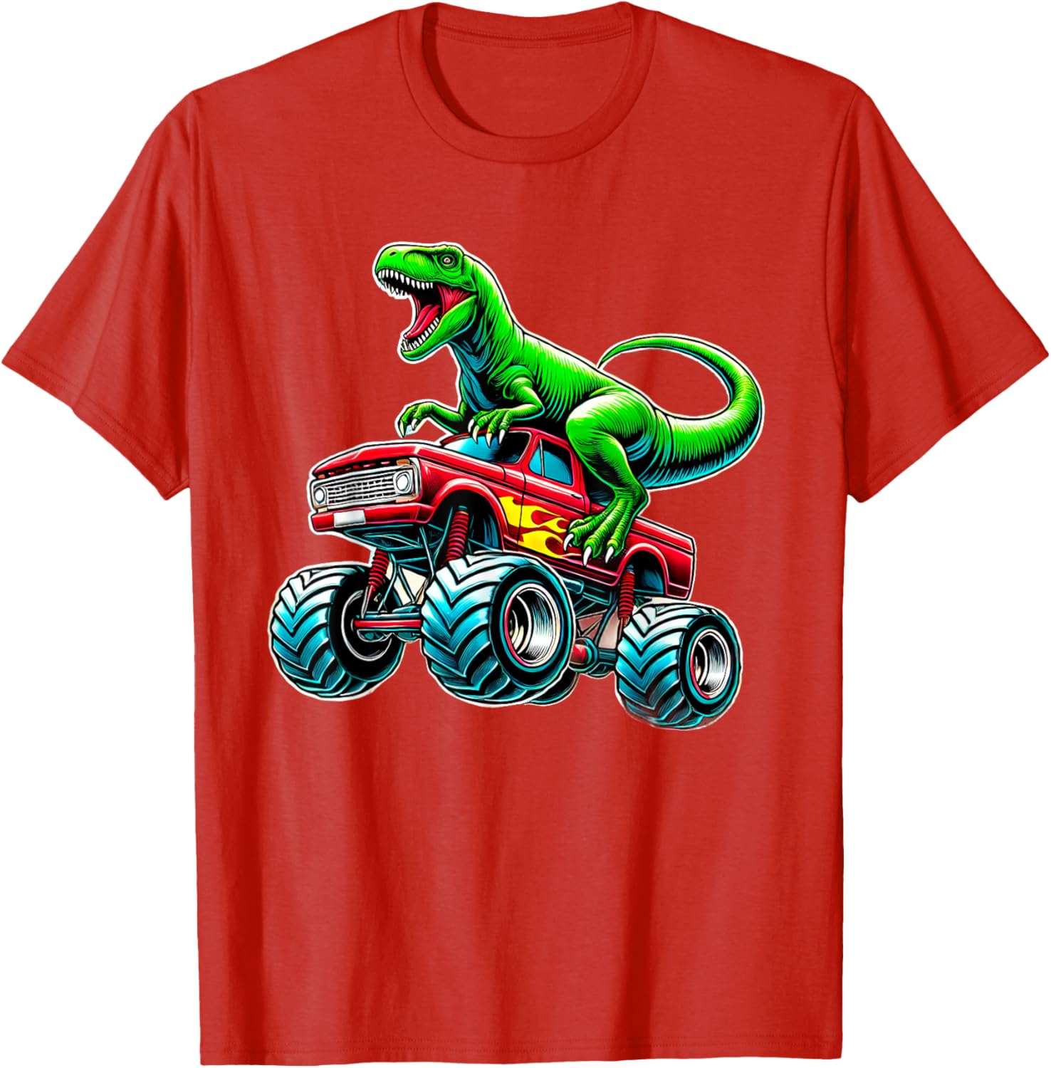 Monster Truck Dinosaur Birthday Party T-Shirt for Boys Fun Gift - 3