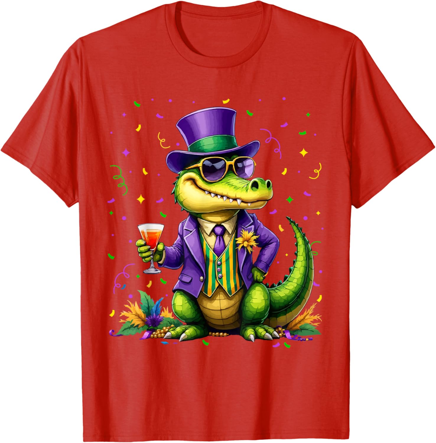 Mardigator Alligator Costume T-Shirt for Mardi Gras Fun Unisex Apparel - 13