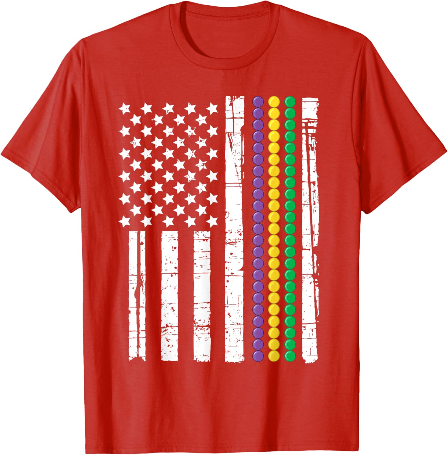 Mardi Gras USA Flag T-Shirt for Festive Celebrations and Events - 21