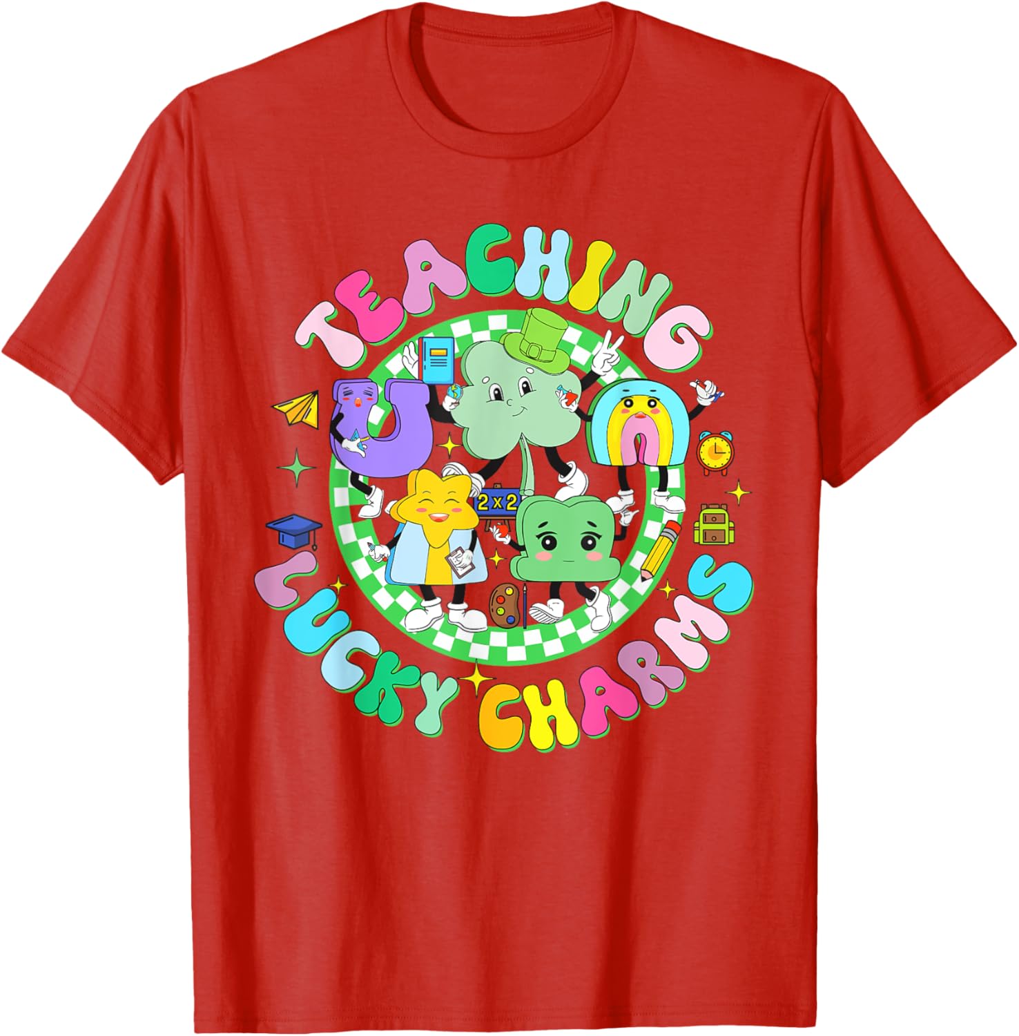 Lucky Charms St Patrick's Day Teacher T-Shirt for Classroom Fun - 5