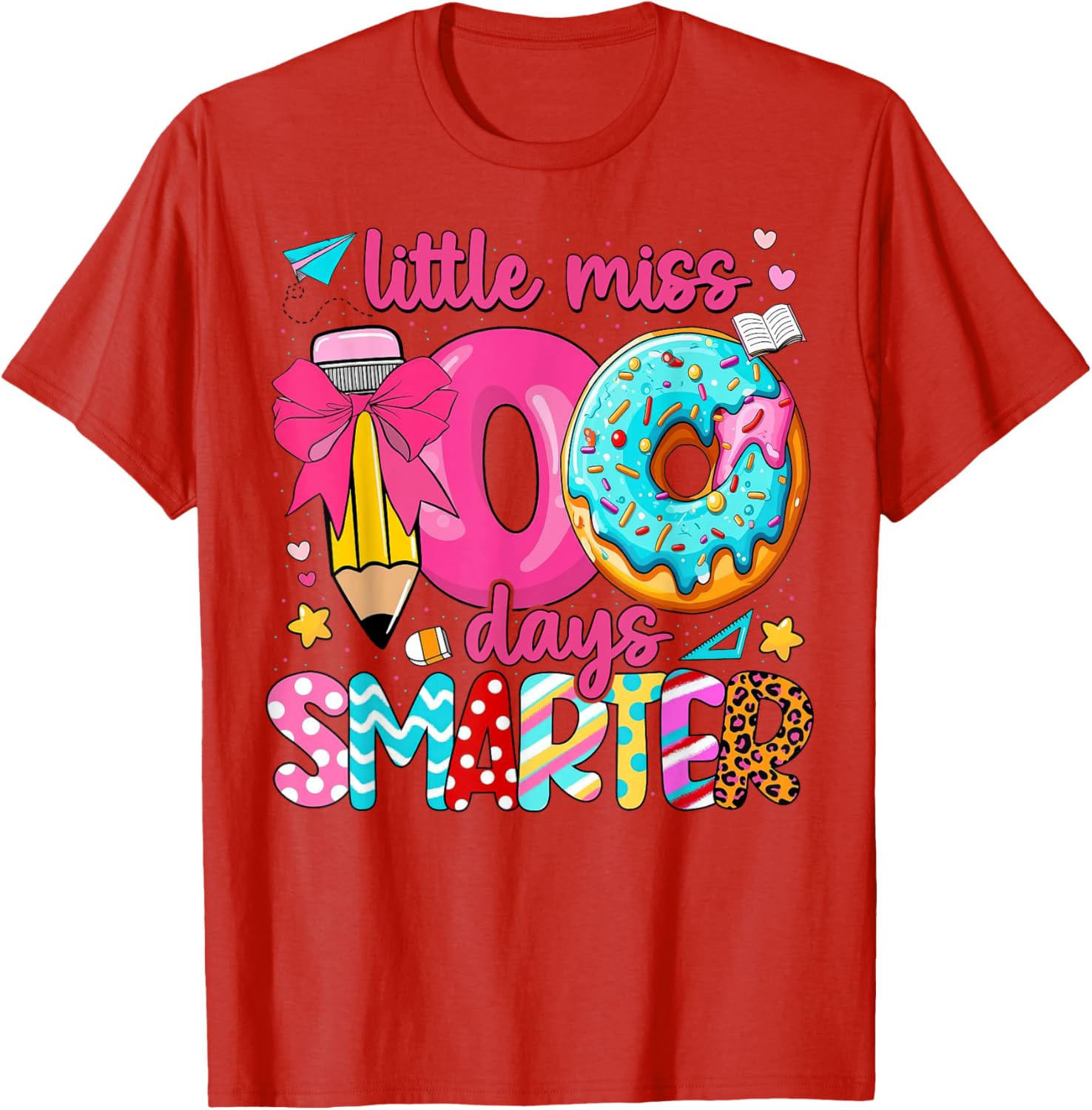 Little Miss 100 Days Smarter Girls T-Shirt for 100th Day of School - 20