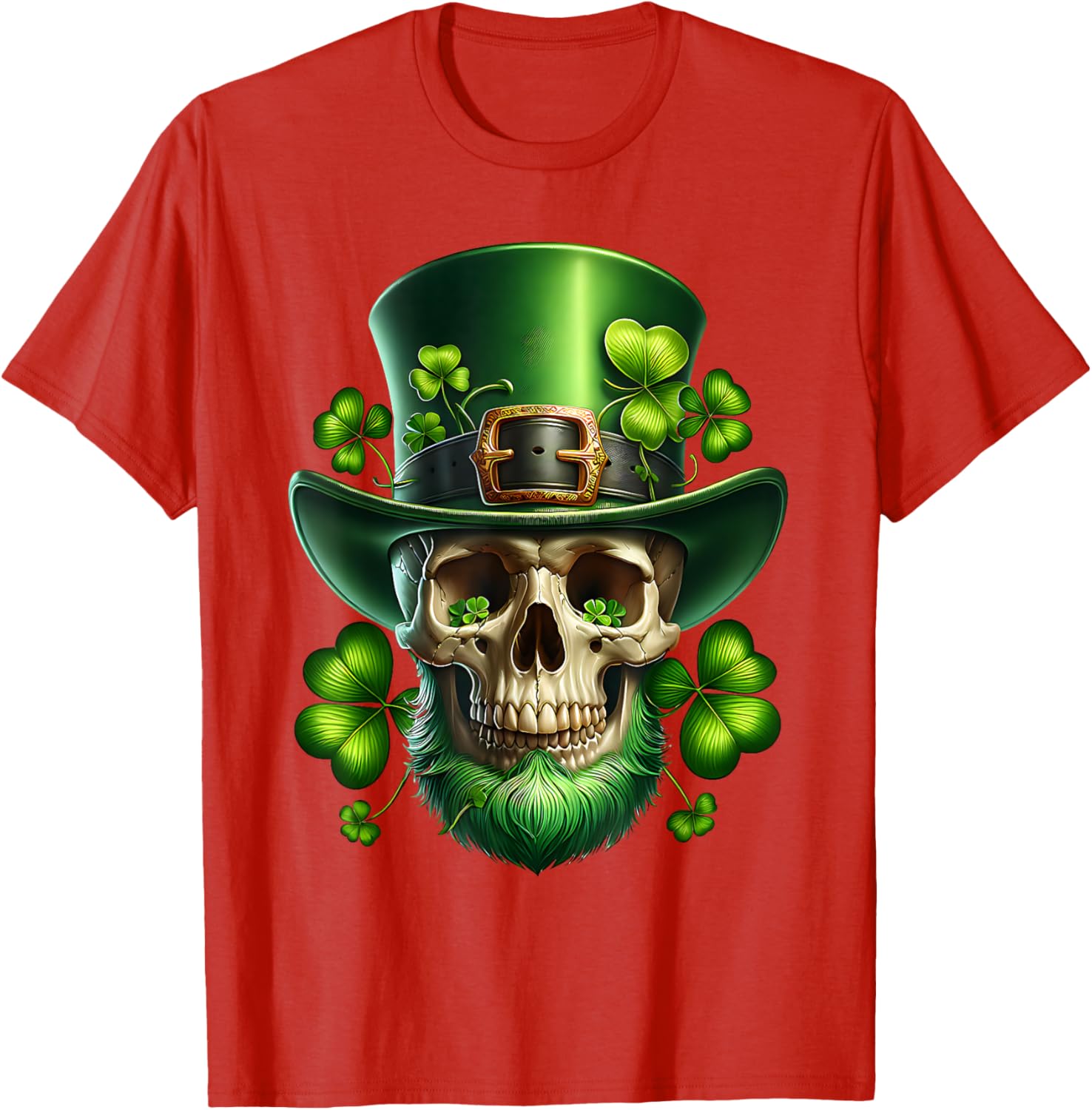 Saint Patrick's Day Sugar Skull T-Shirt for Festive Celebrations - 5
