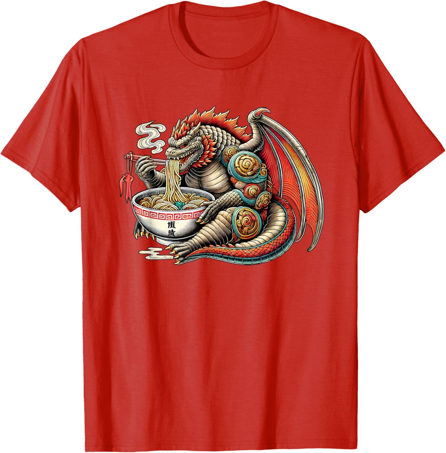 Funny Kaiju Dragon Ramen Monster T-Shirt for Japanese Culture Fans - 18