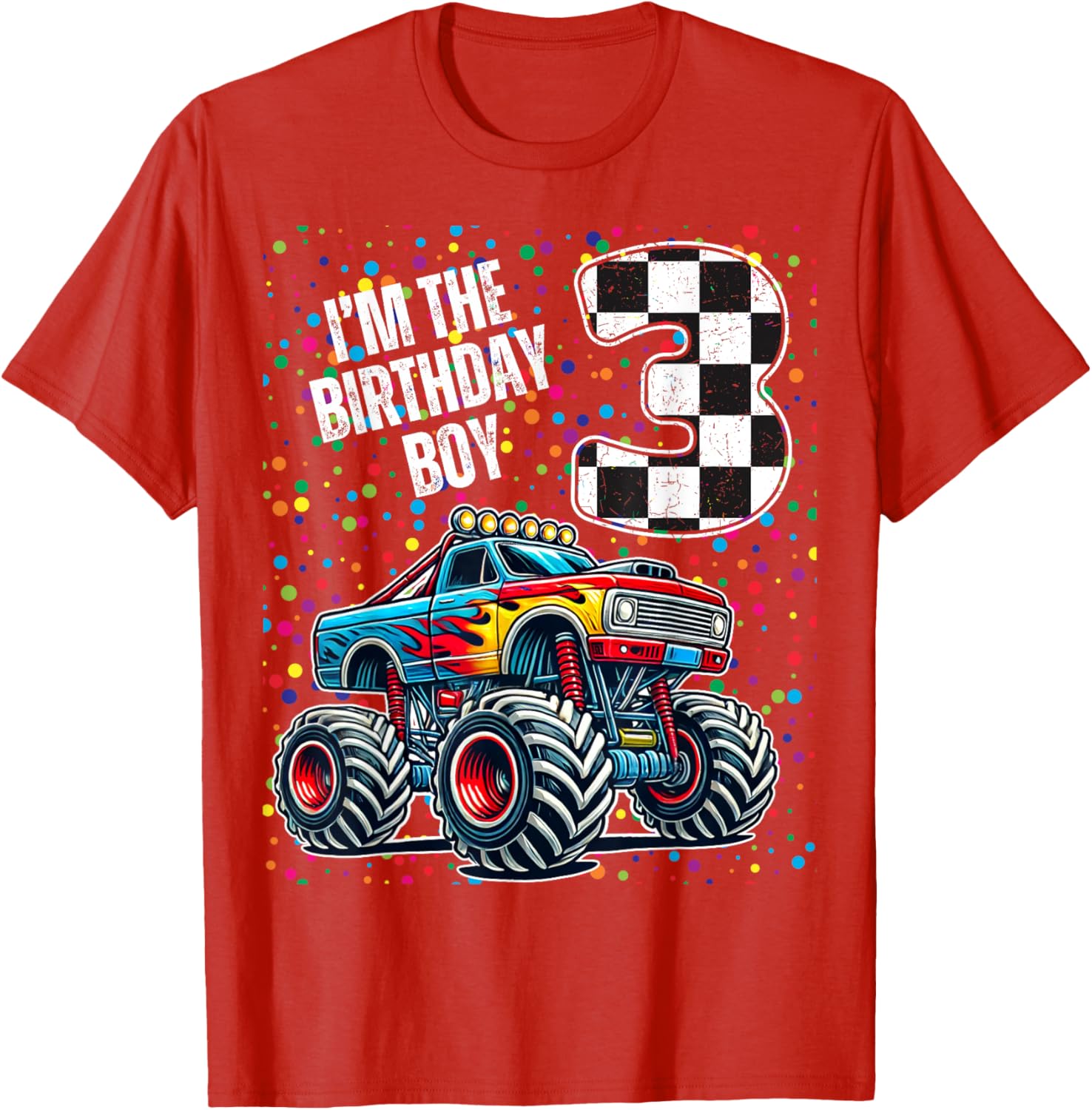 3rd Birthday Monster Truck Shirt for Boys Fun Family Celebration Tee - 14
