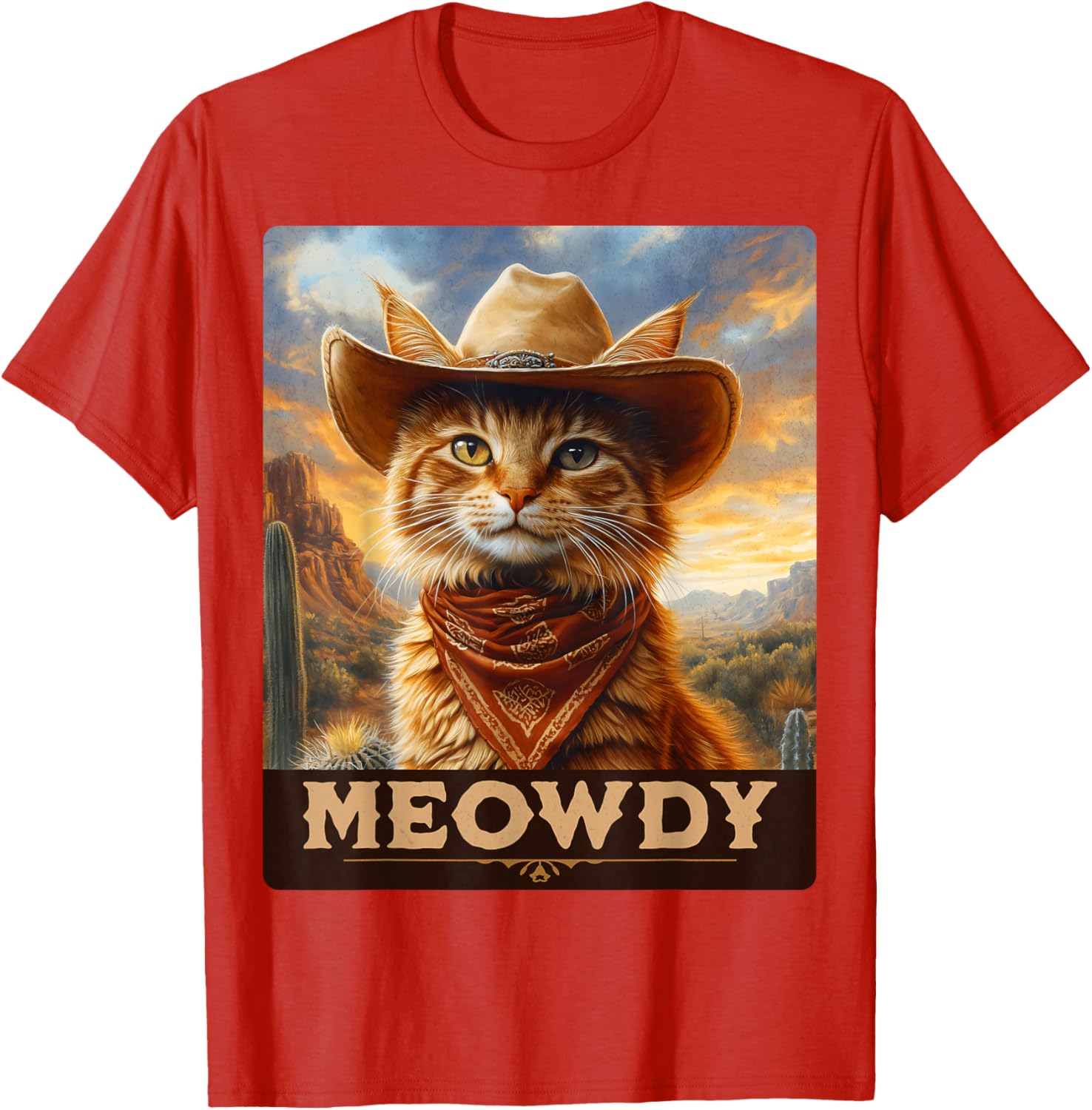 Meowdy Cowboy Cat T-Shirt for Wild West Cat Lovers and Fans - 5