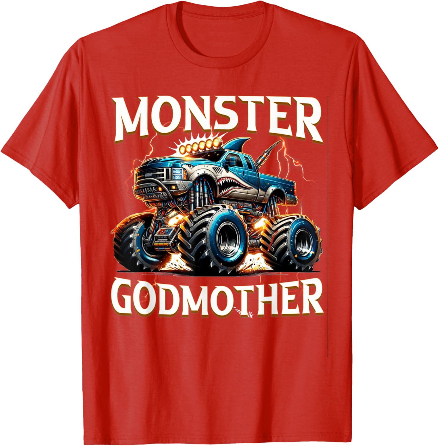 Godmother Family Matching Monster Truck T-Shirt for Truck Lovers - 15
