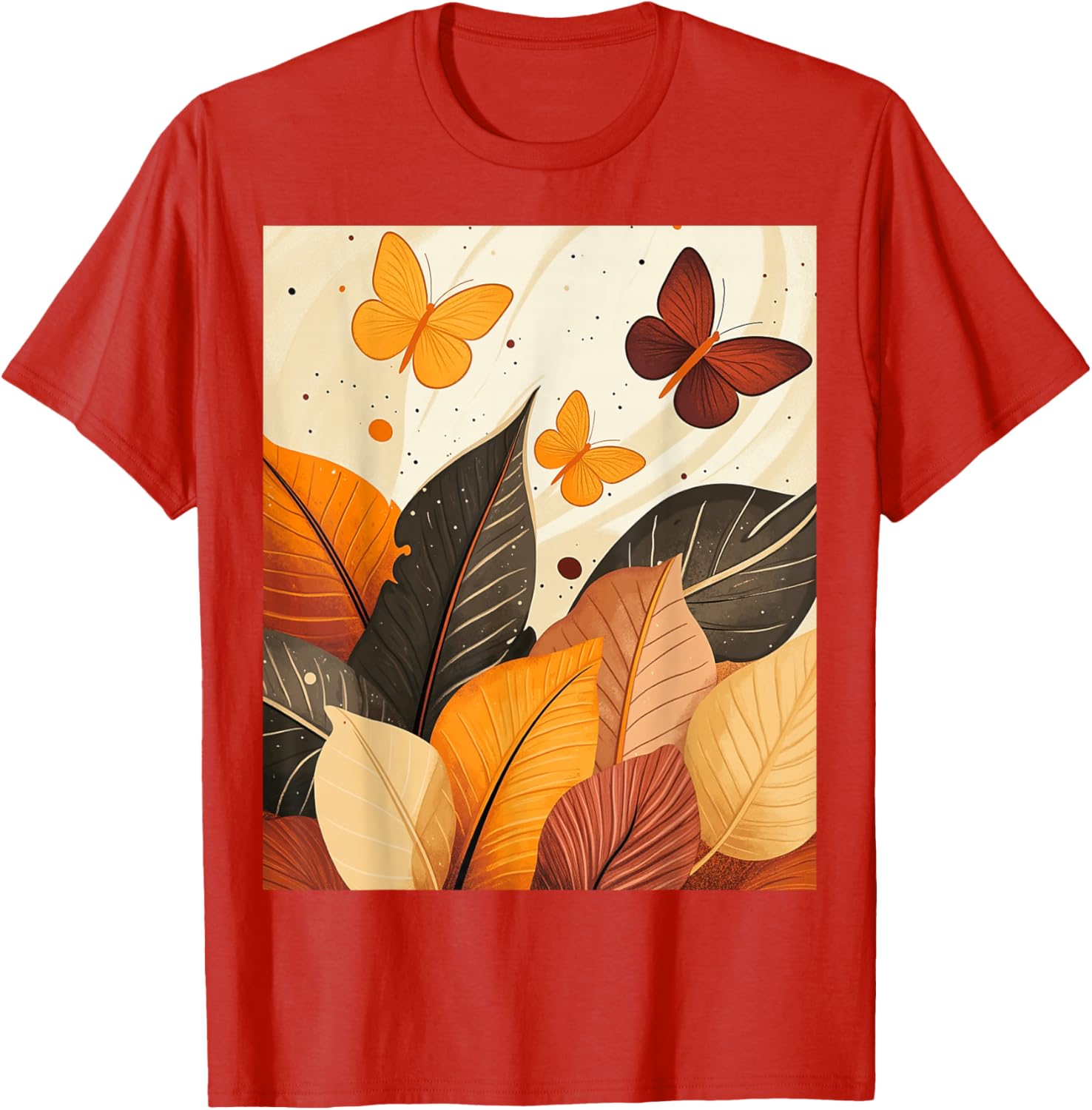 Autumn Leaves and Butterflies T-Shirt for Nature Lovers and Adventurers - 5
