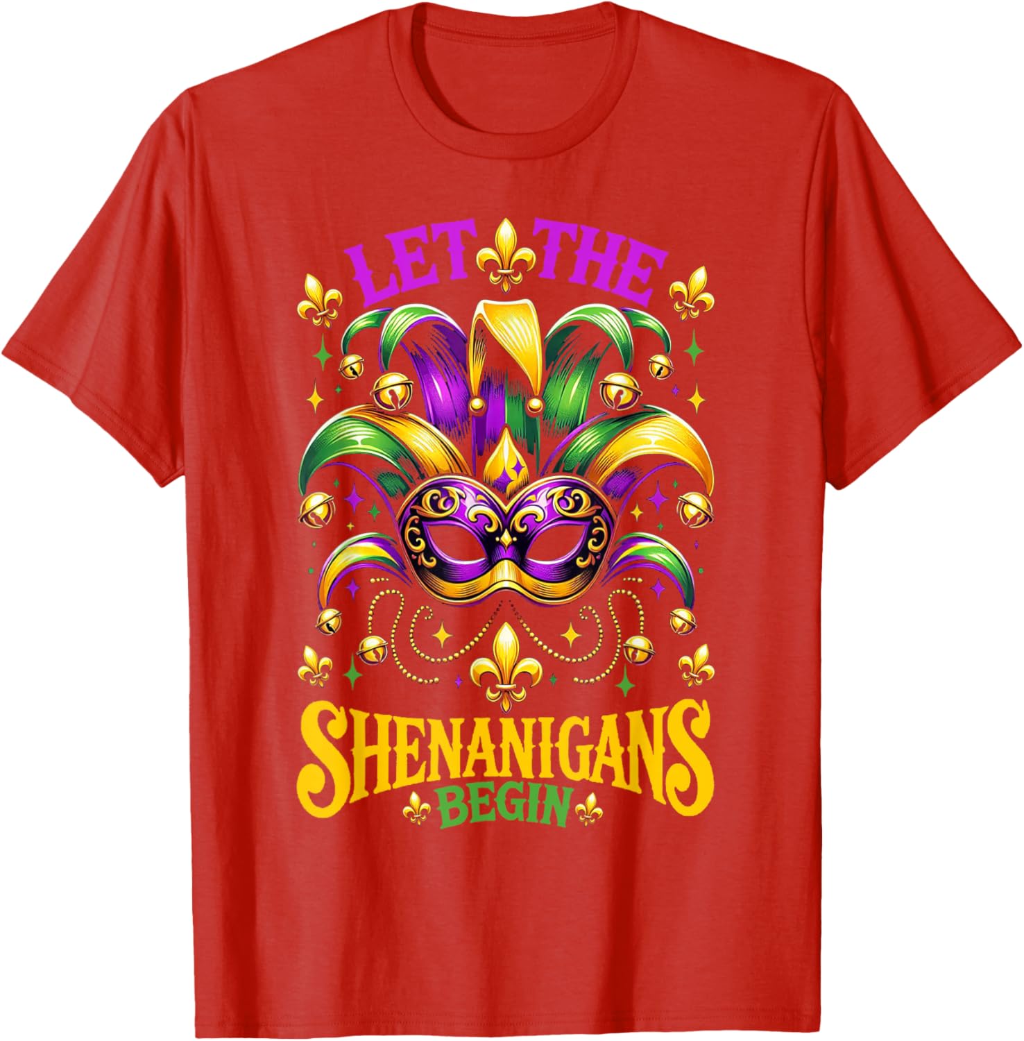 Let The Shenanigans Begin Mardi Gras T-Shirt for Kids and Adults - 1