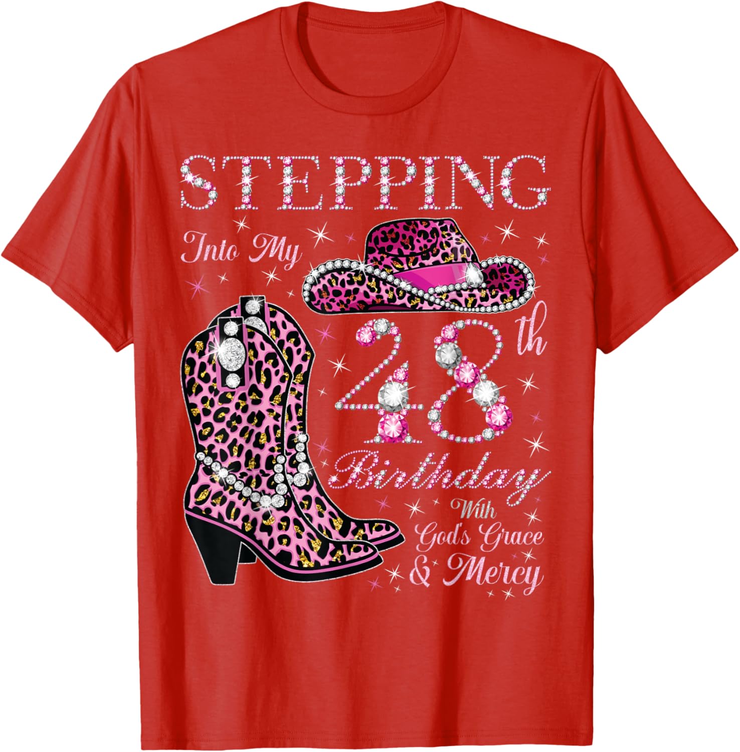 Celebrate 48 With Grace and Mercy T-Shirt for Birthday Joy and Blessings - 17