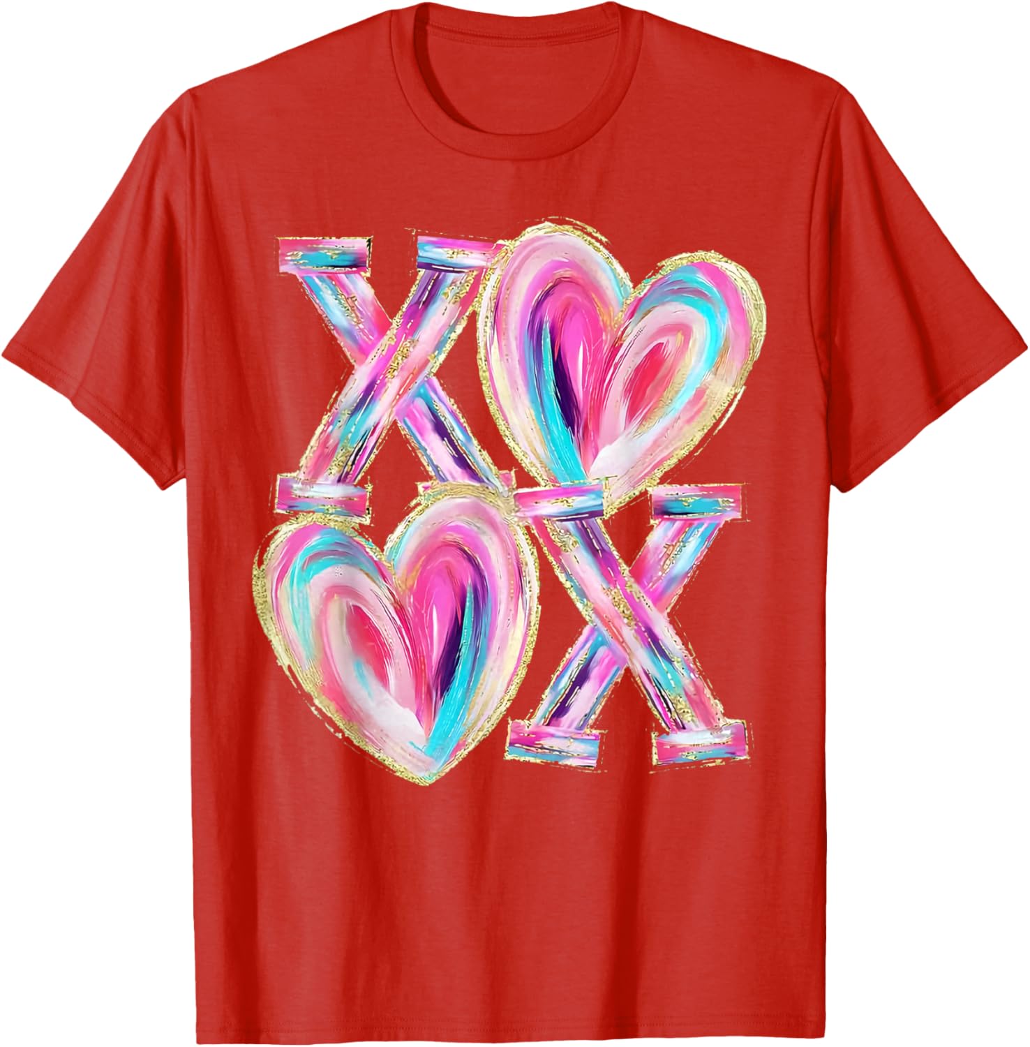 Valentine Abstract Heart T-Shirt for Girls and Women - Cute and Stylish - 13