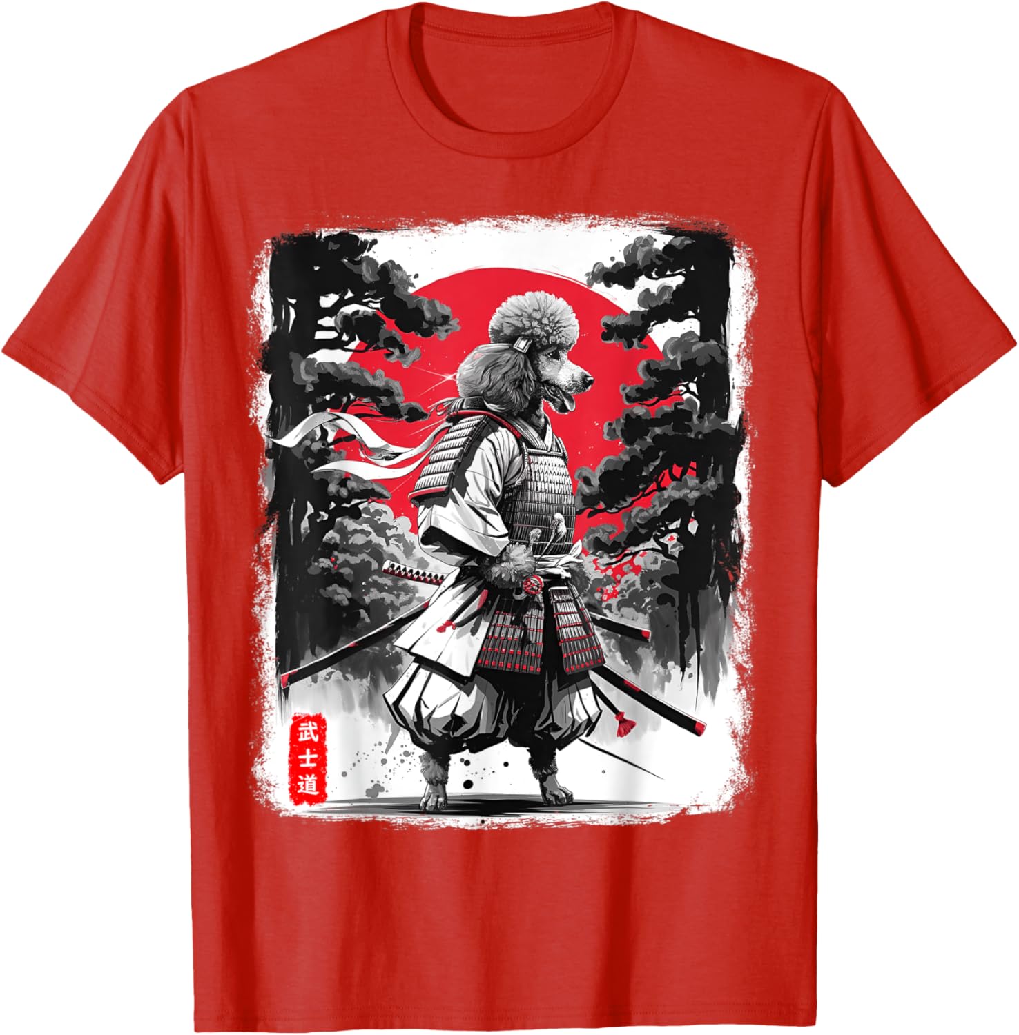 Poodle Samurai Warrior Sunset T-Shirt for Men and Women - Japanese Vibes - 6