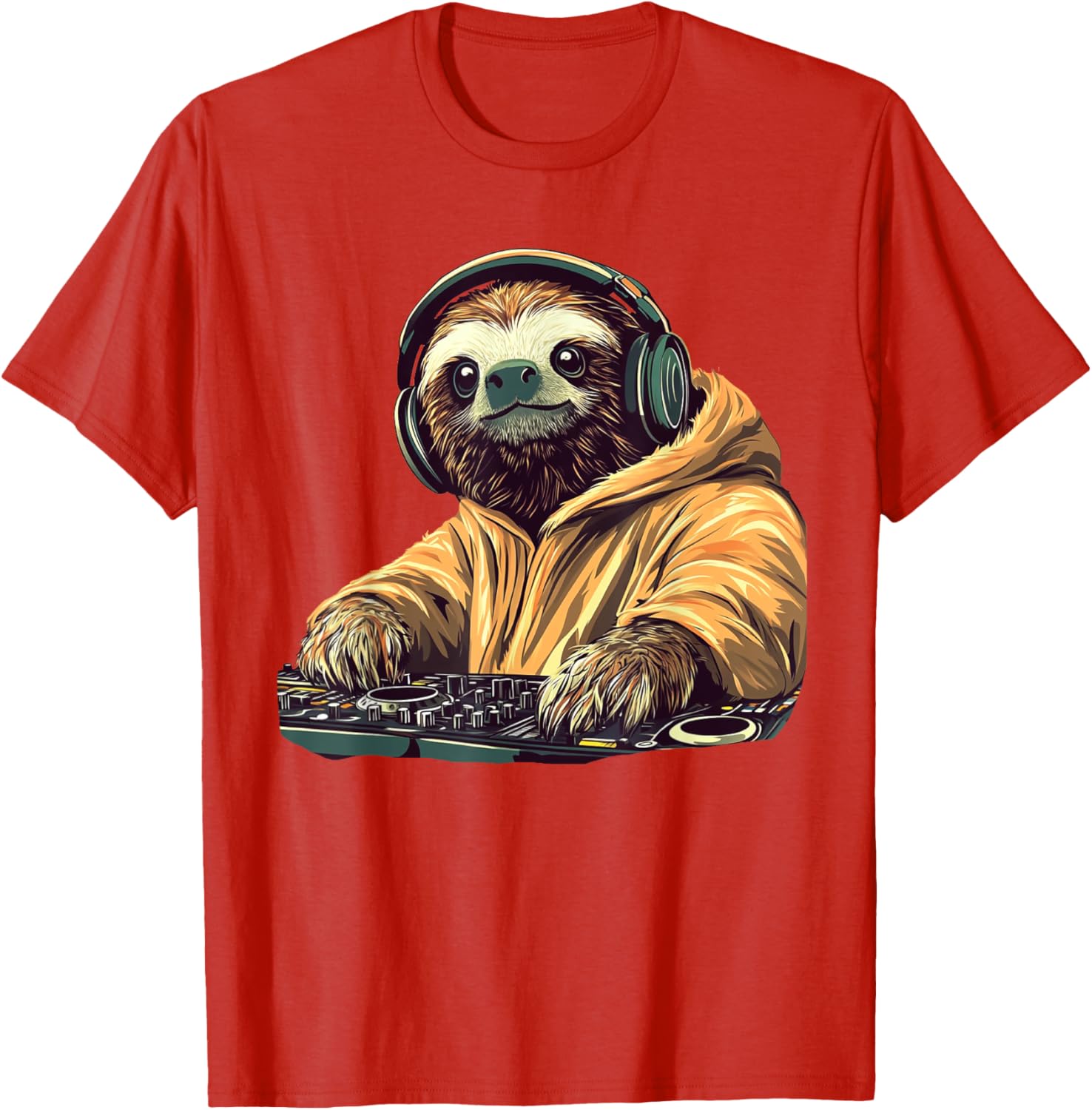 DJ Sloth Slow Jam Heat Costume T-Shirt for Fun Music Lovers - 10