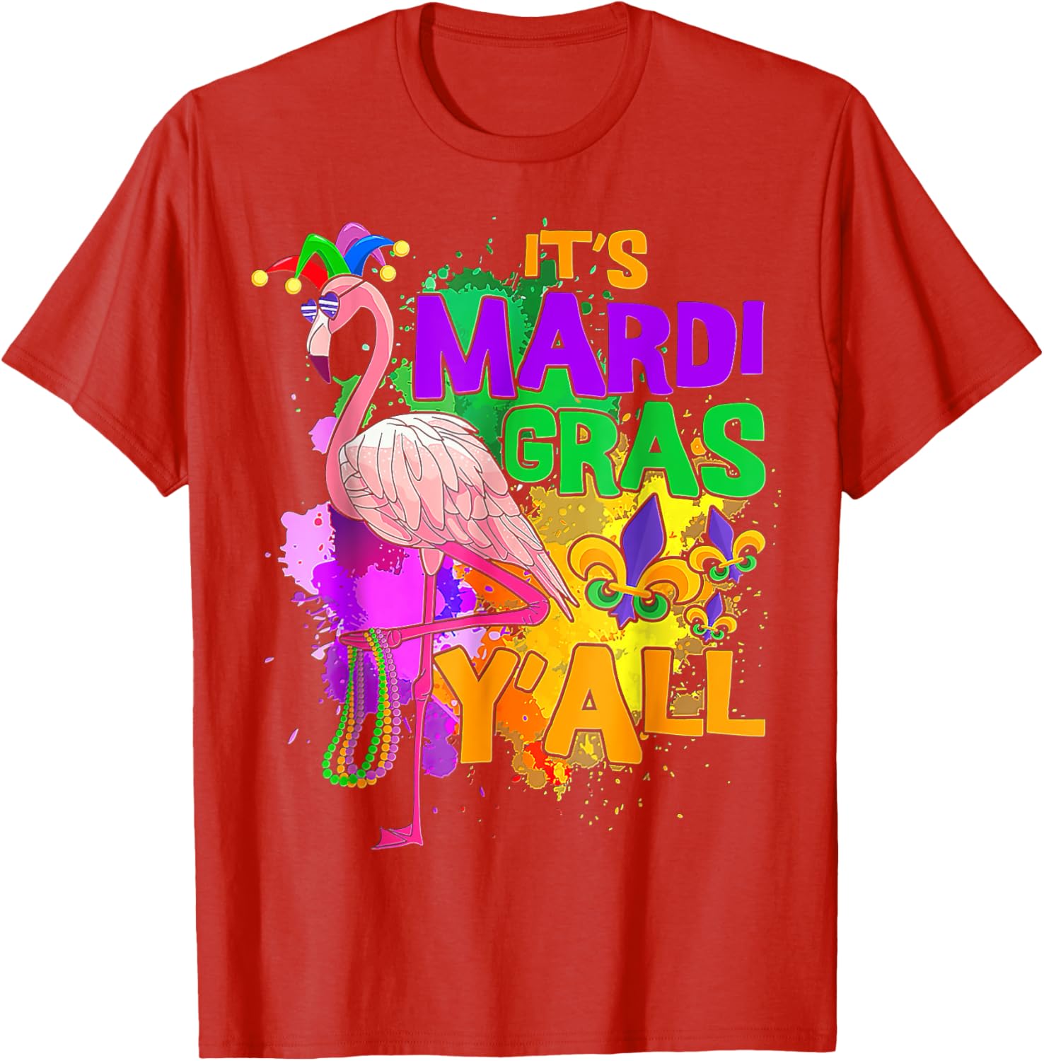 Flamingo Mardi Gras Carnival Party T-Shirt for Fun Festive Celebrations - 17