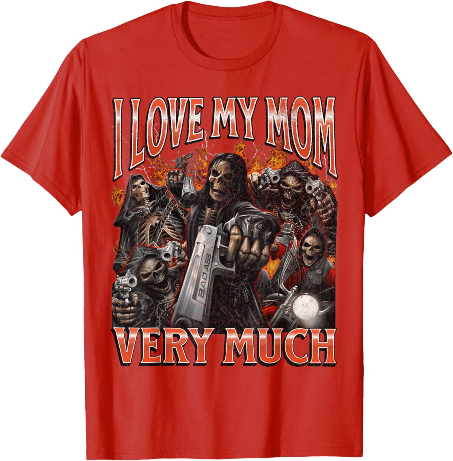 Funny I Love My Mom Skeleton Graphic T-Shirt for Unique Style Lovers - 12