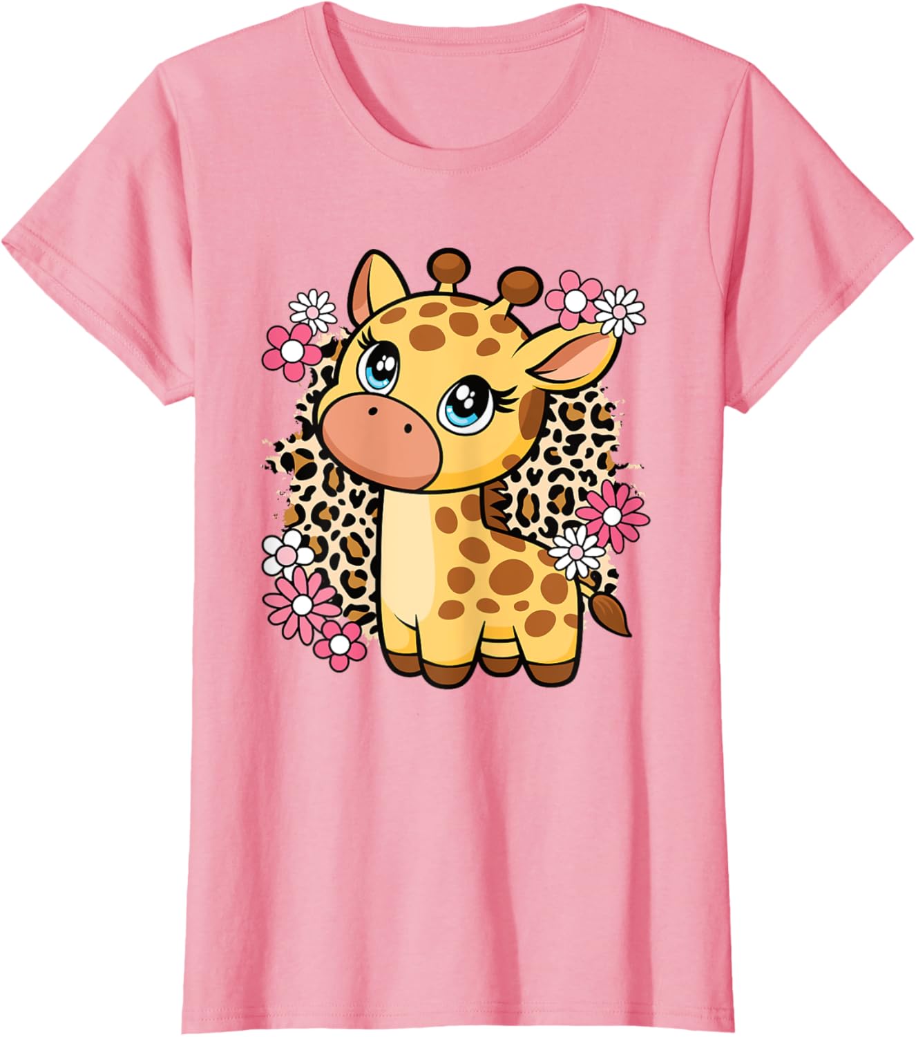 Cute Giraffe Flower T-Shirt for Women, Girls, and Kids - Perfect Gift! - 2