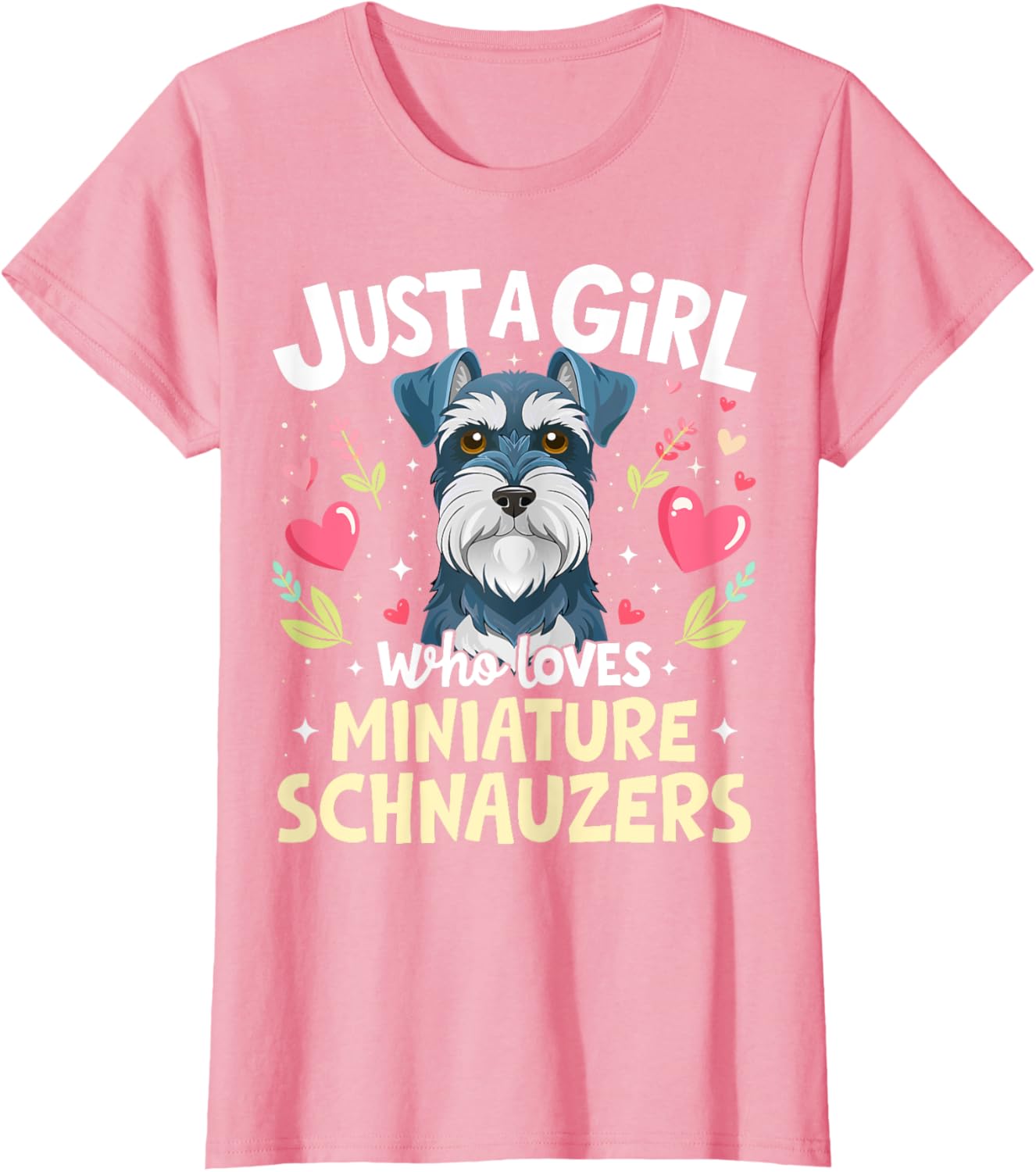 Cute Miniature Schnauzer Puppy T-Shirt for Dog Lovers Girls - 12
