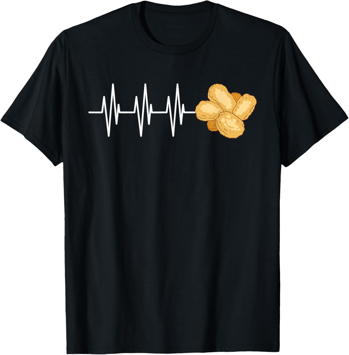 Heartbeat Heart Line Chicken Nuggets T-Shirt Fun Foodie Apparel for All - 1