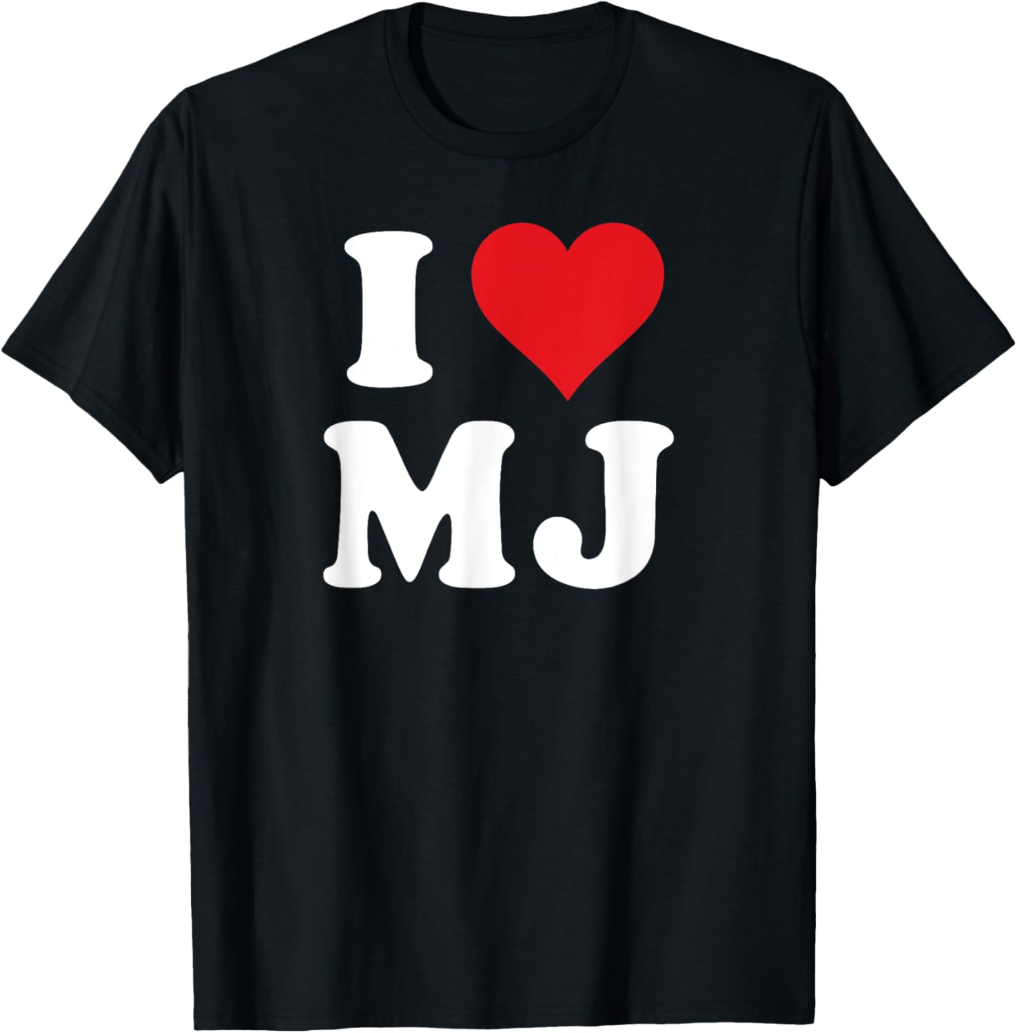 I Love MJ Initials Heart M J Personalized T-Shirt for Fans - 12