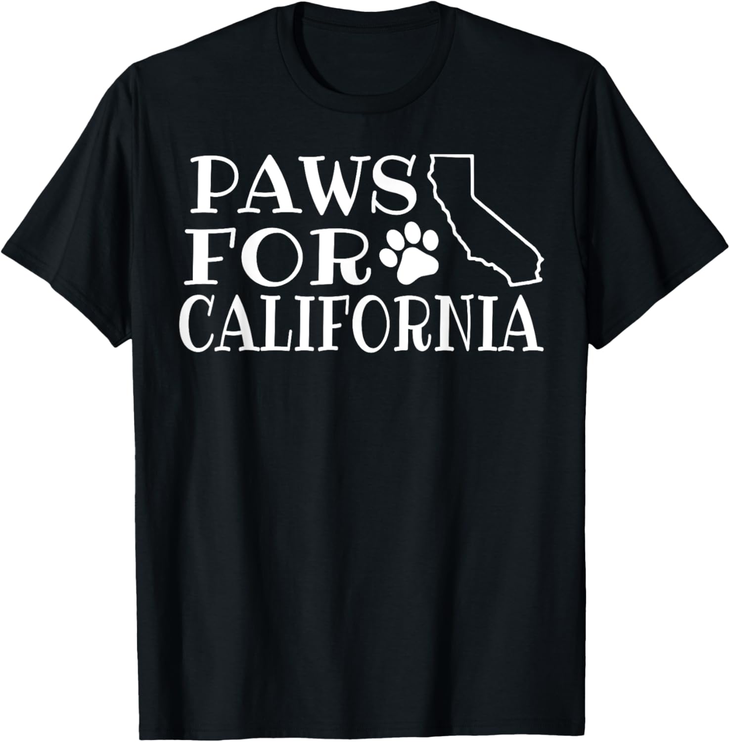 Paws For California Short Sleeve Tee for Adults and Kids - Black Small - 7