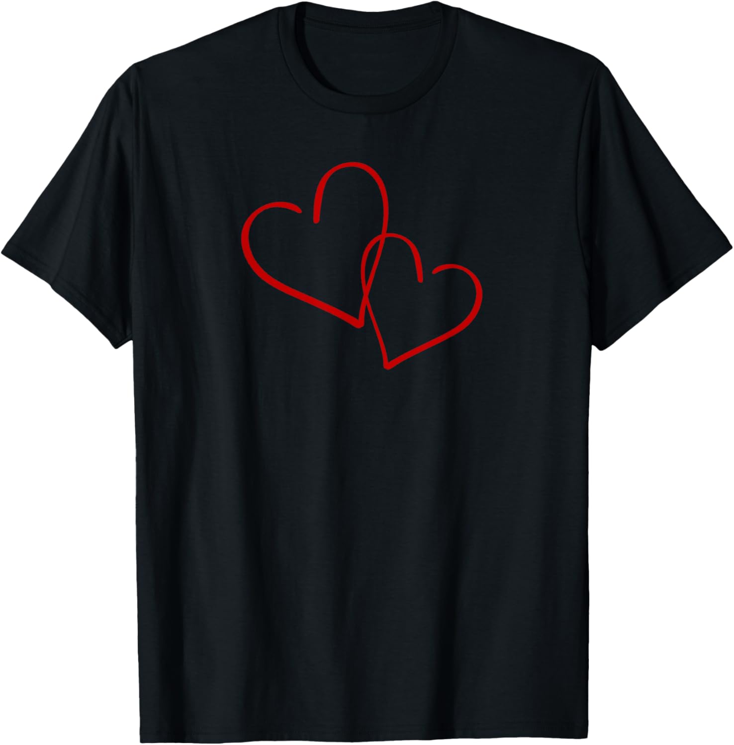 Valentine's Day Red Linked Hearts T-Shirt Perfect for Cupid's Day Celebration - 17