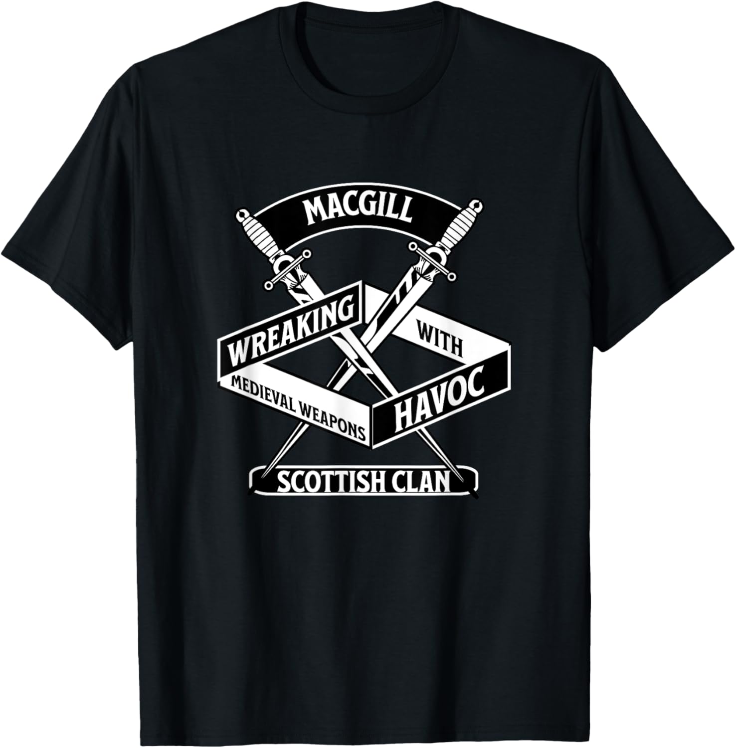 MacGill Clan Wreaking Havoc Medieval Weapons T-Shirt for Fans - 24