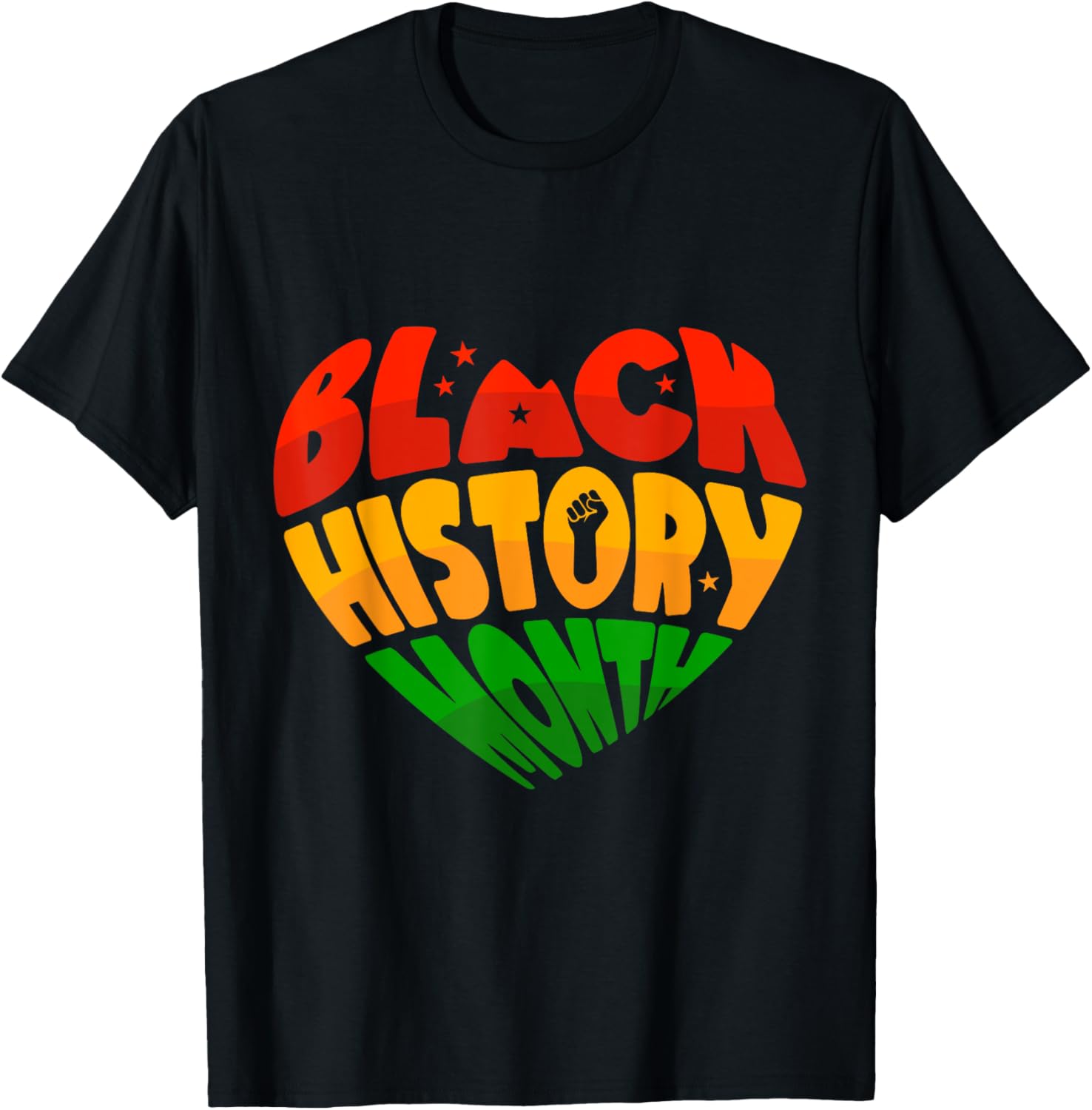 Celebrate Black History Month Heart & Fist T-Shirt for Women, Men & Kids - 4