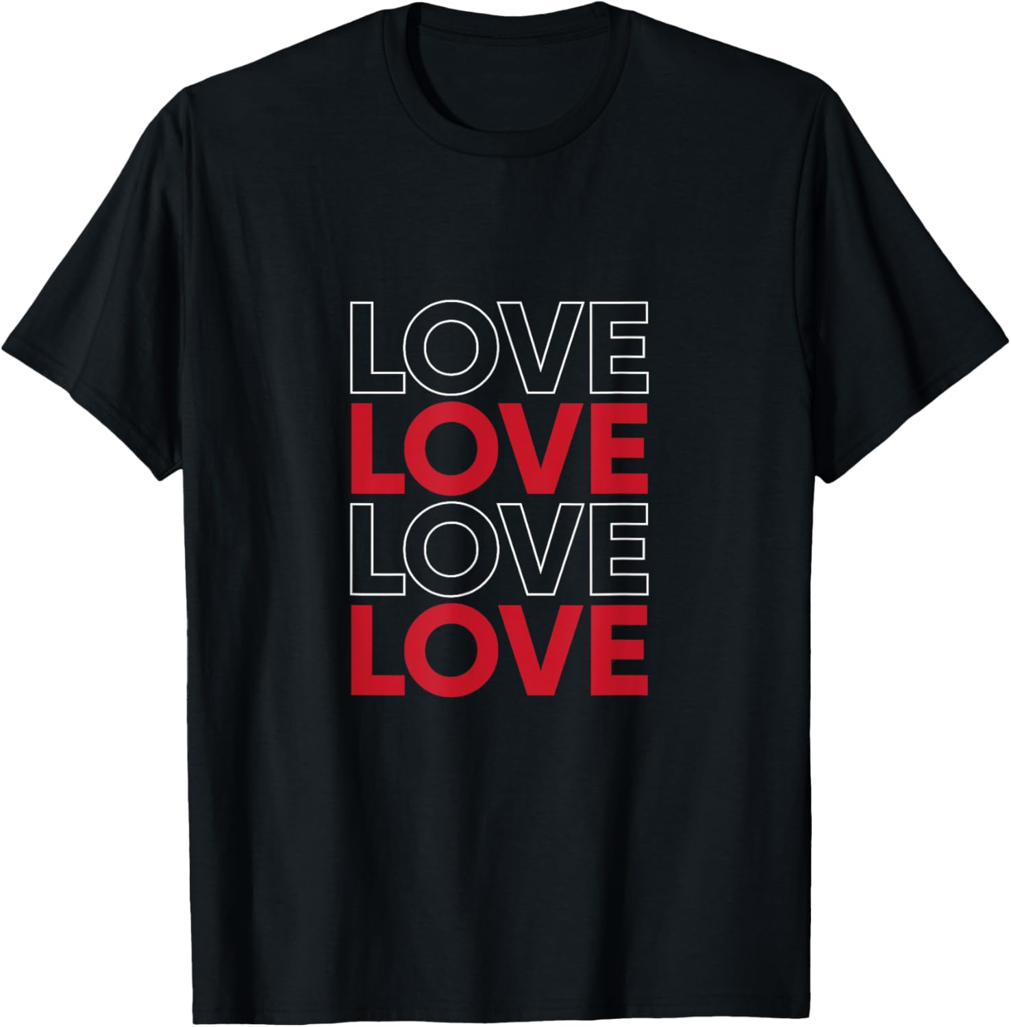 Bold Red Love Text Valentine's Matching Couple T-Shirt for Sweethearts - 10