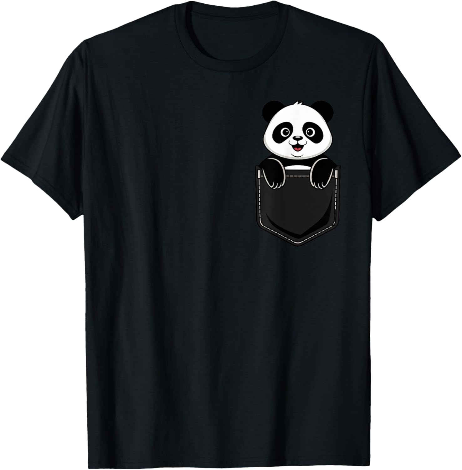 Cute Funny Panda T-Shirt for Men and Women Pocket Animal Design - 9