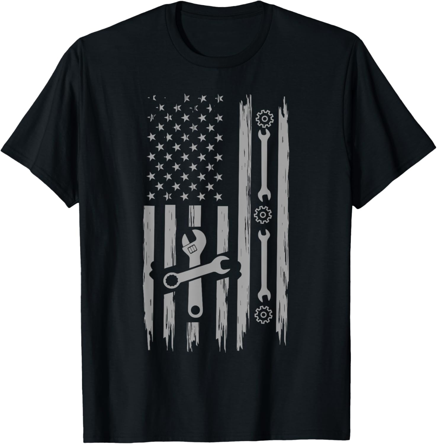 Patriotic American Mechanic Flag T-Shirt for Car Enthusiasts - 3