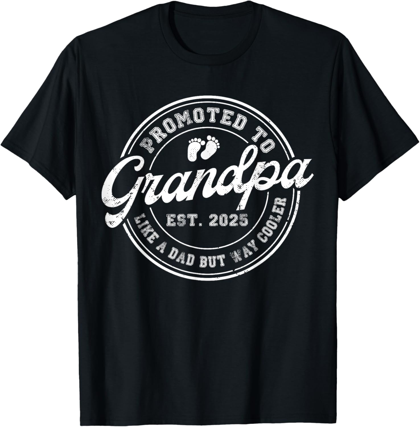 Promoted to Grandpa Est 2025 Fathers Day T-Shirt for Proud Dads - 1