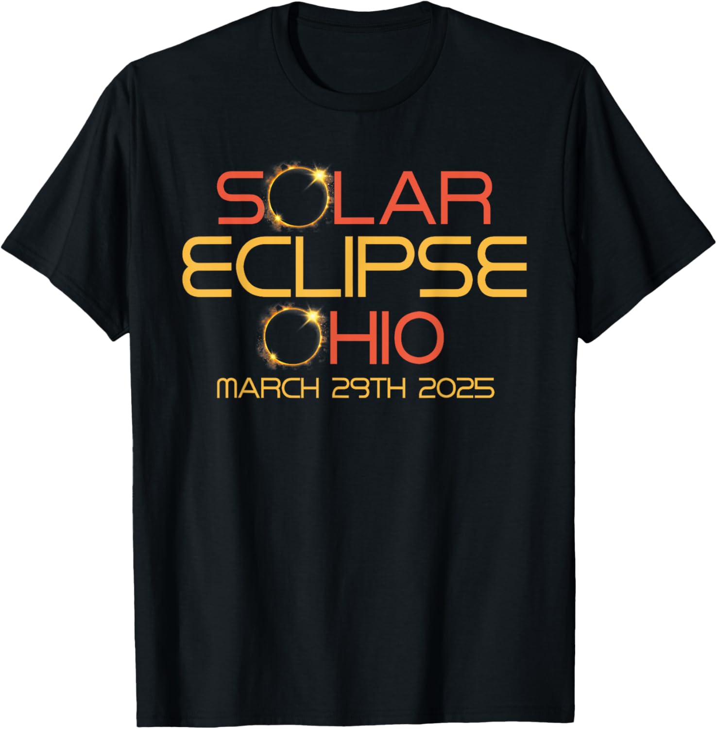 Partial Solar Eclipse March 29 2025 T-Shirt for Ohio Eclipse Fans - 7
