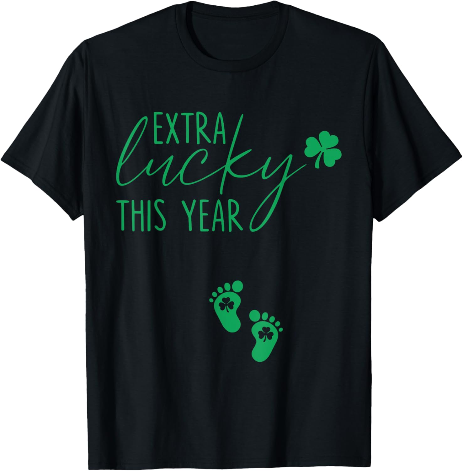 Extra Lucky St Patricks Day Pregnancy Announcement T-Shirt for Moms - 6